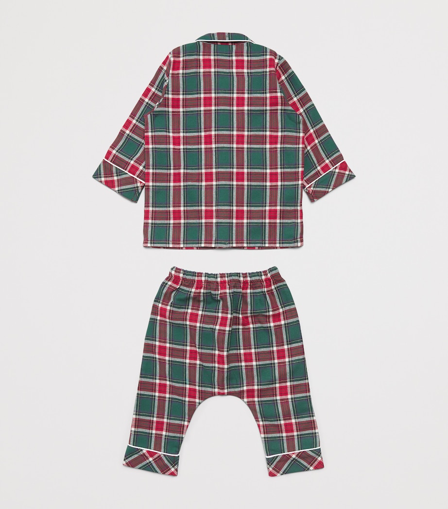 Marie-Chantal Cotton Check Charles Pyjama Set (3-18 Months) Holly Green Image 2