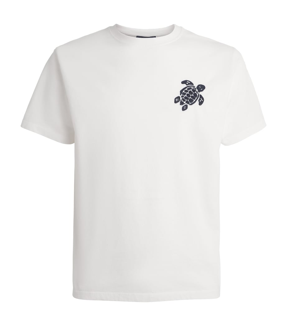 Vilebrequin Mens Organic Cotton Turtle T-Shirt Blanc Image 1