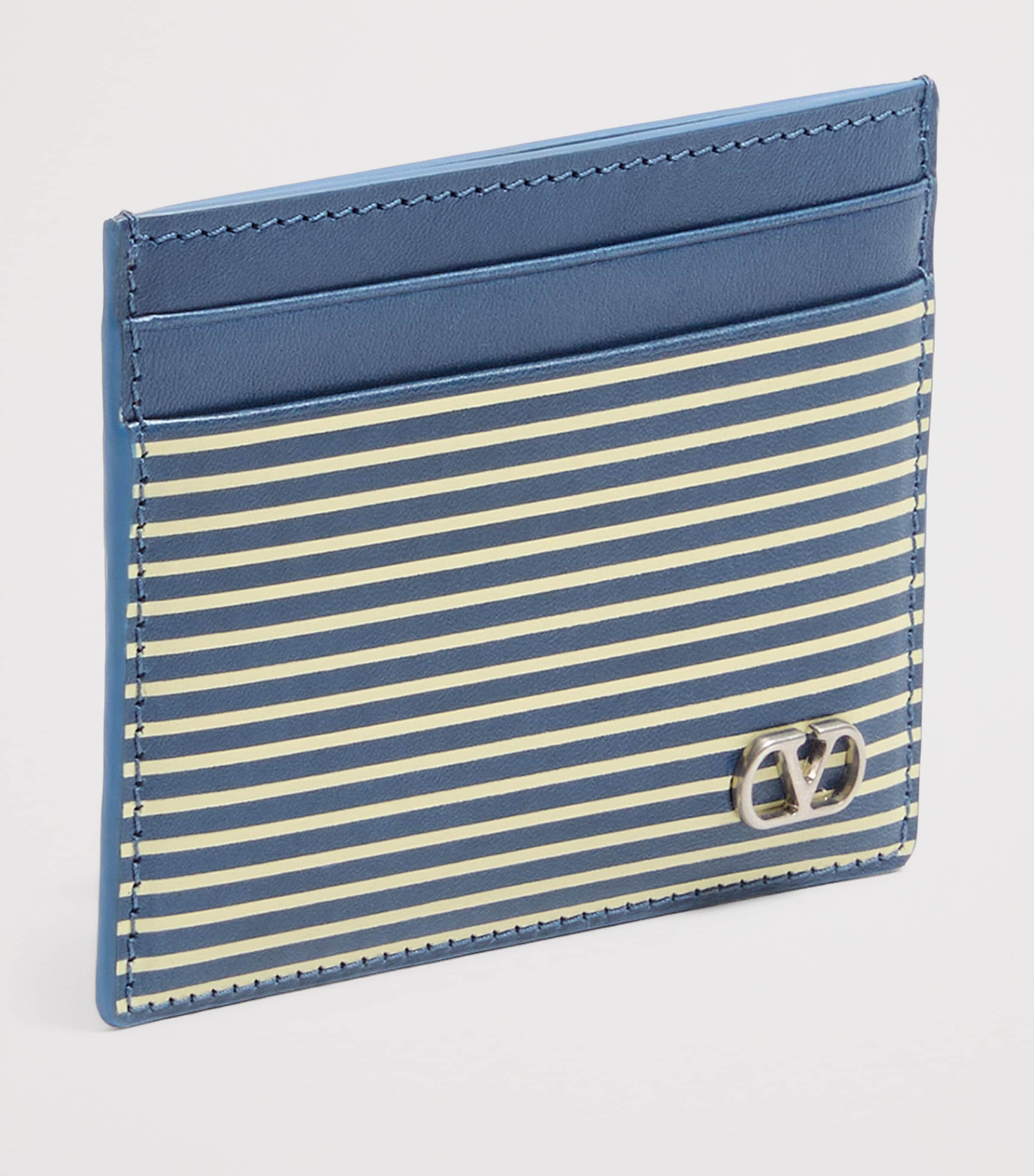 Leather Stripe VLogo Card Holder D7Q Image 2