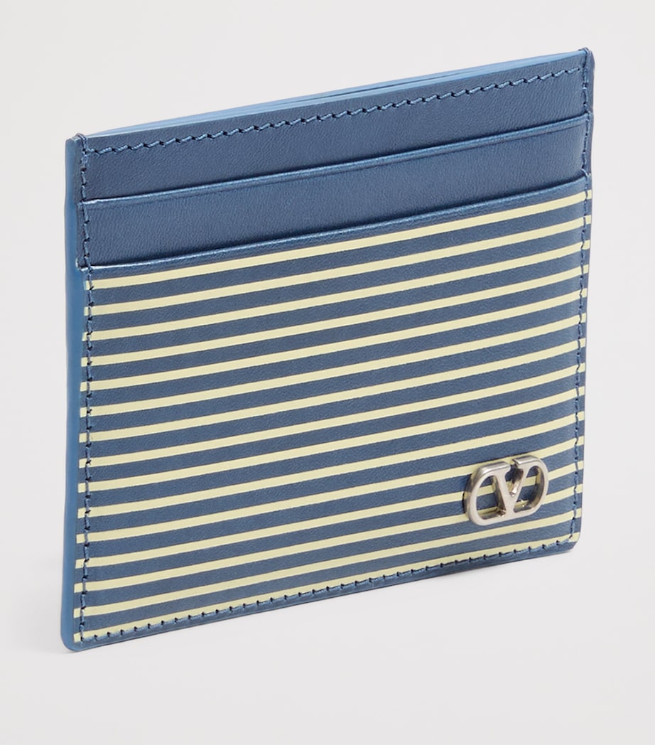 Leather Stripe VLogo Card Holder D7Q Image 2