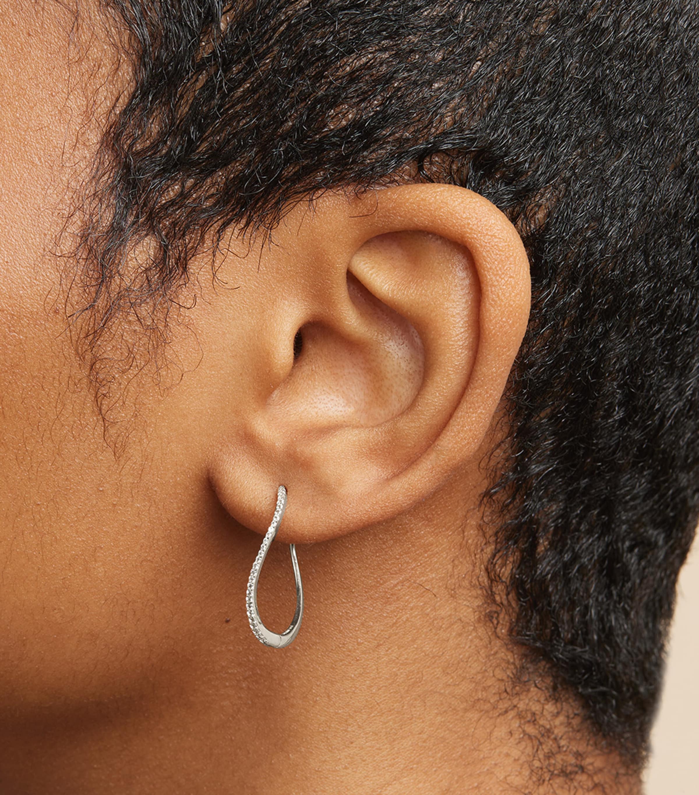 Astrid & Miyu White Gold and White Topaz Infinity Hoop Earrings White Gold Image 2
