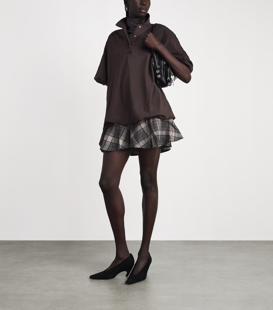 Acne Studios Womens Layered Polo Shirt Midi Dress Dark Brown Image 2