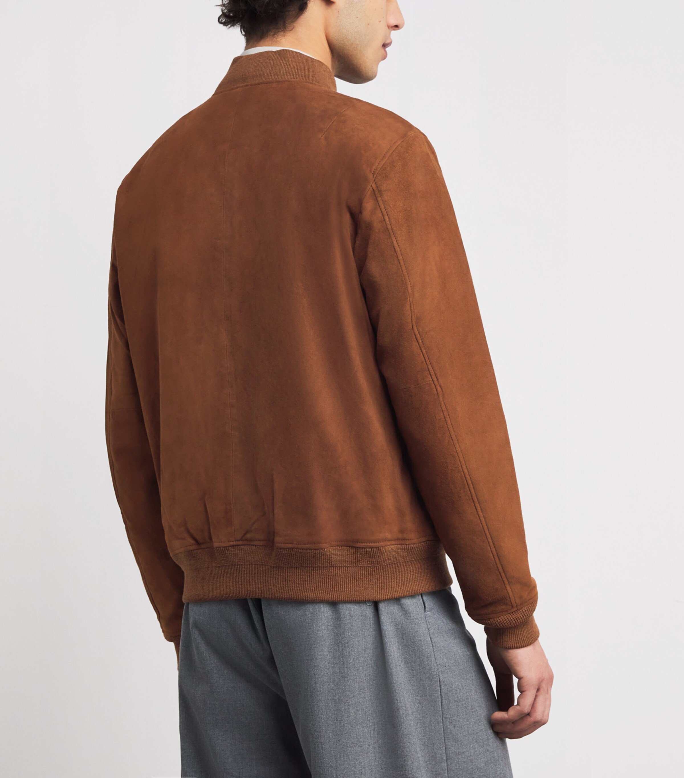 Suede Logo Bomber Jacket COUNTRY BROWN Image 4