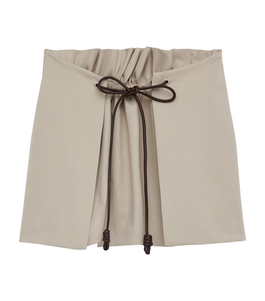 Tie-Detail Mini Skirt LIGHT BEIGE Image 1