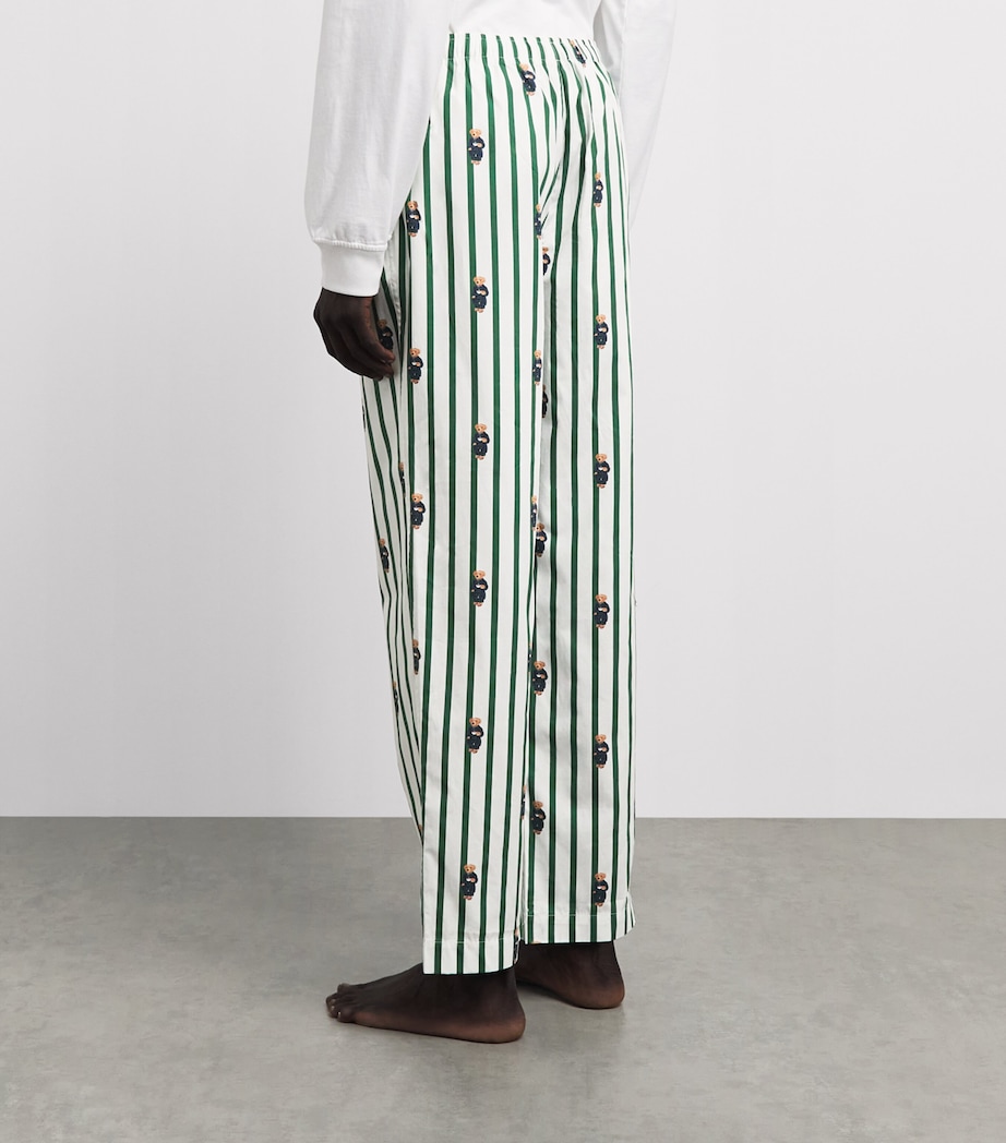 Polo Ralph Lauren Mens Cotton Stripe Polo Bear Pyjama Bottoms Verano Green/wht Aob Image 5