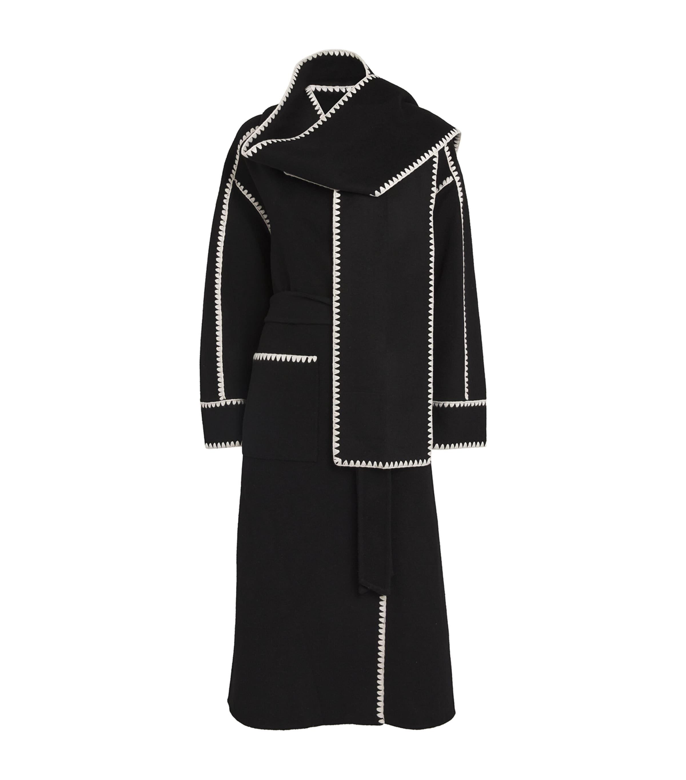 Maje Wool-blend Double-faced Coat In Black