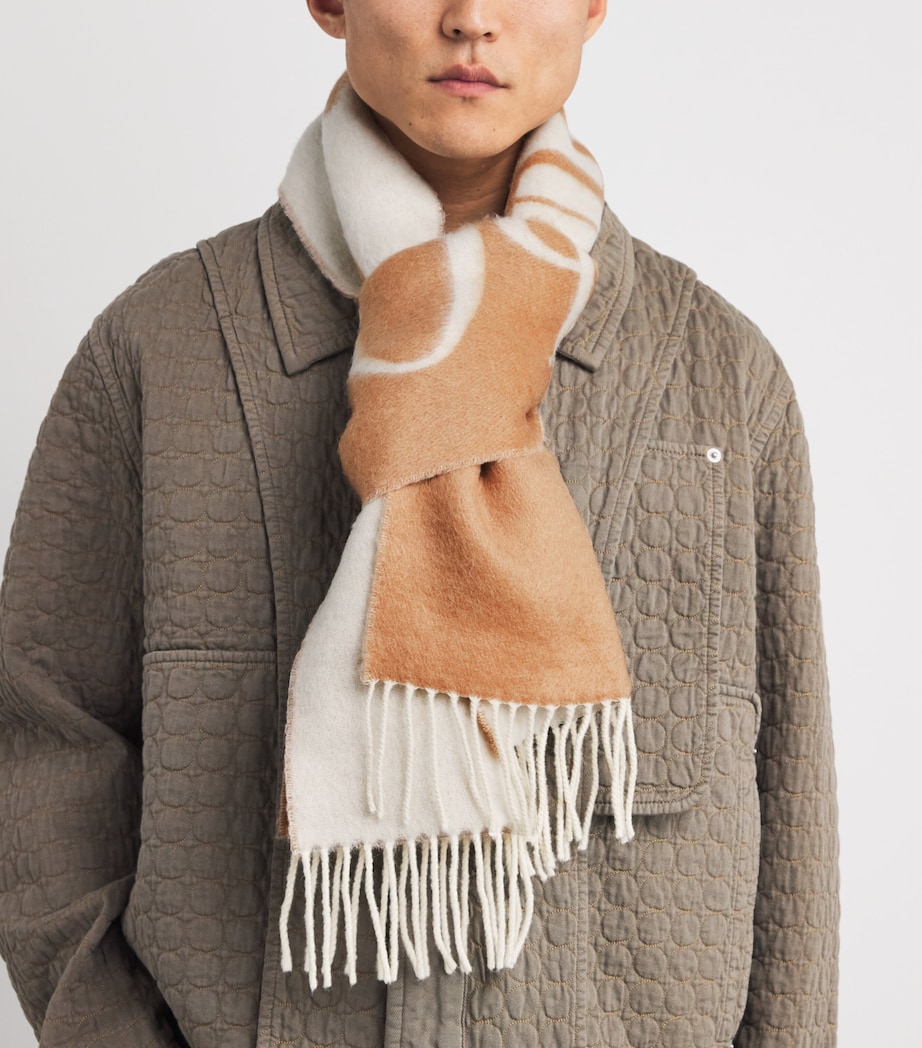 Contrasting Jacquard Logo Scarf F0015 Image 3