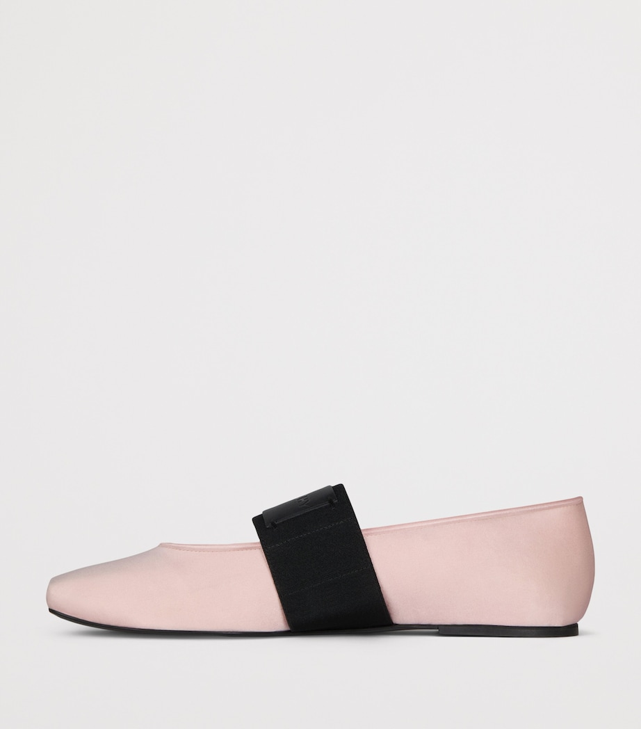 Givenchy Satin Square Toe Ballet Flats Silk Pink Image 4