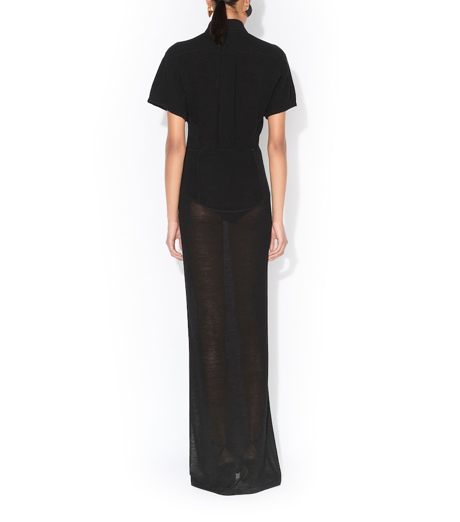 Alaïa Womens Wool Knit Polo Dress Noir Alaia Image 3