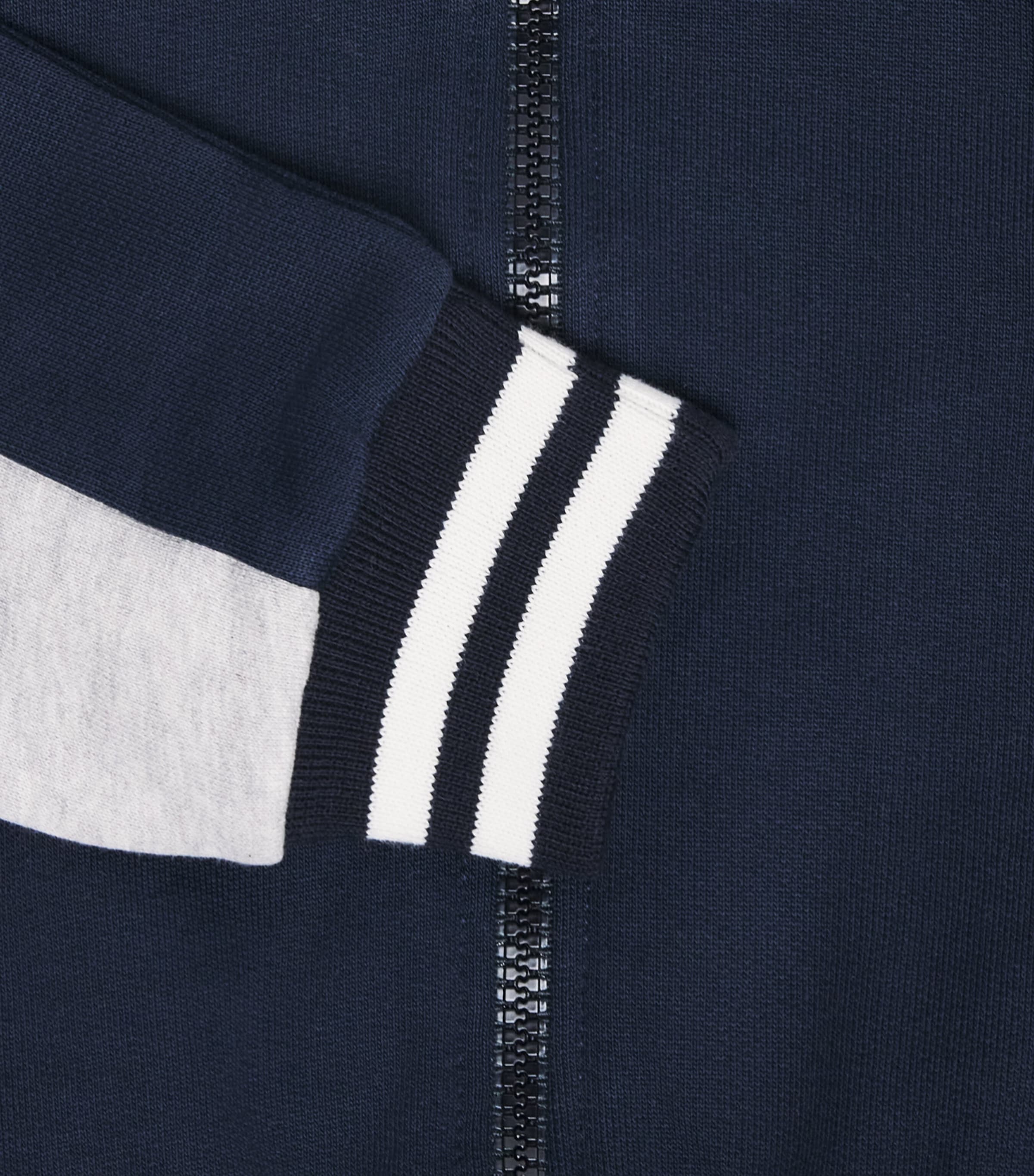 Eleventy Kids Cotton Tipped Zip-Up Hoodie (4-16 Years) Blue Image 3