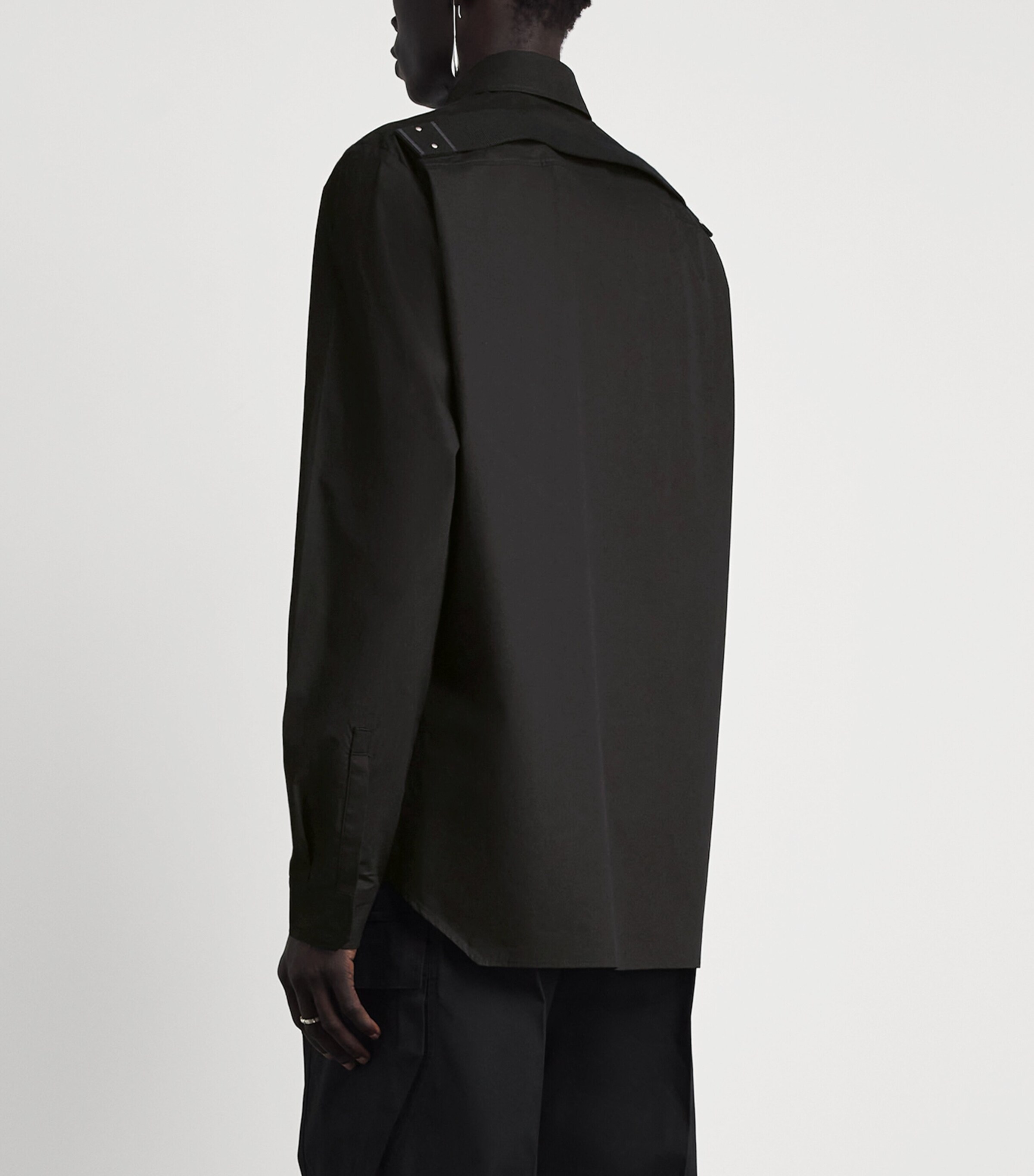 Rick Owens Mens Cotton Fog Overshirt Black Image 5