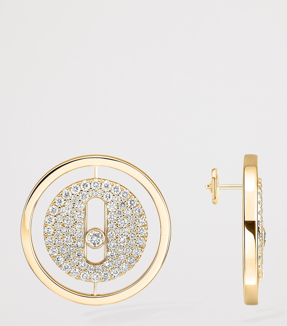 Messika Lucky Move Yellow Gold and Diamond Pavé Stud Earrings (0.48ct) Yellow Gold Image 3