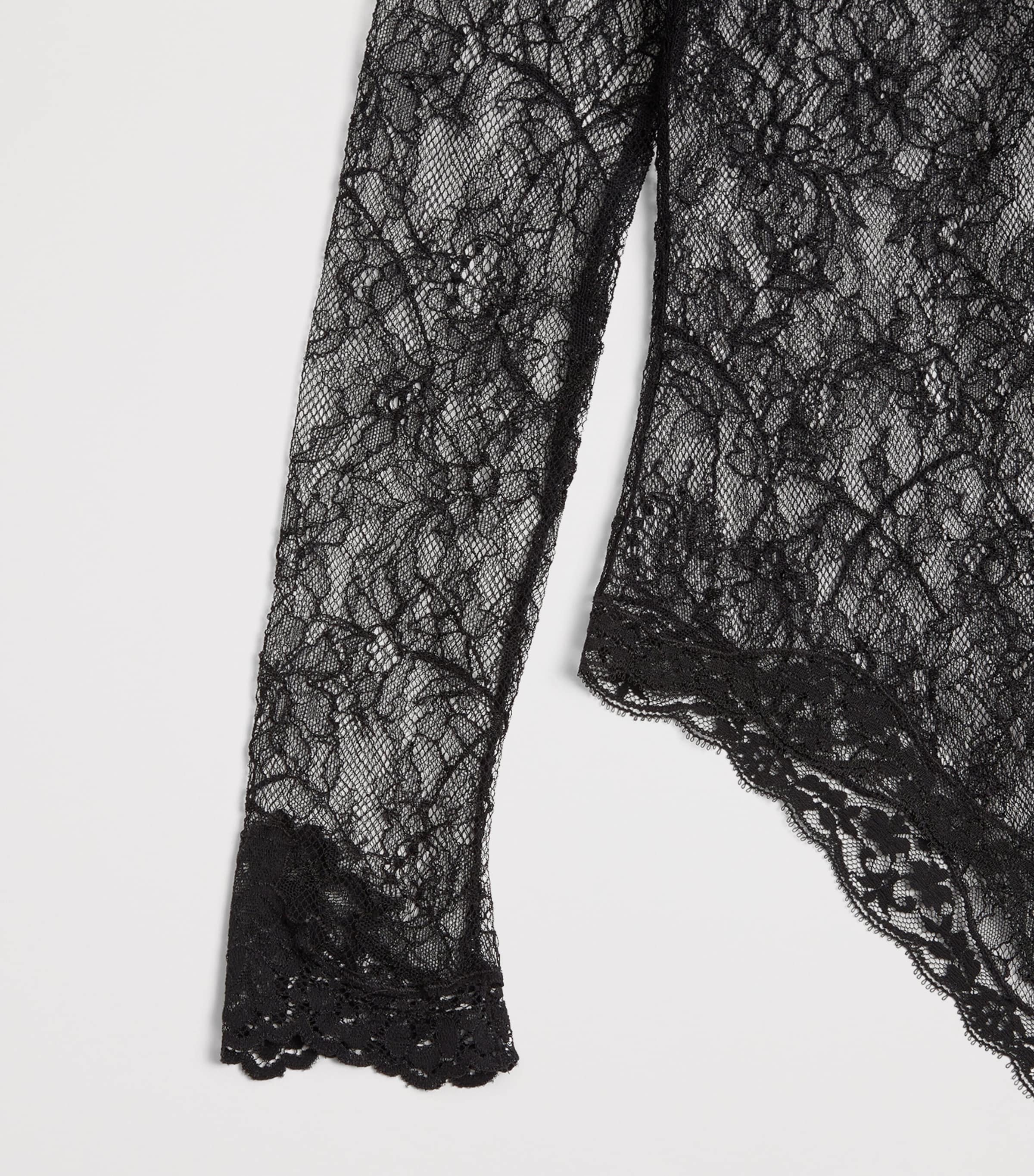 Valentino Womens Lace High-Neck Bodysuit Image 8