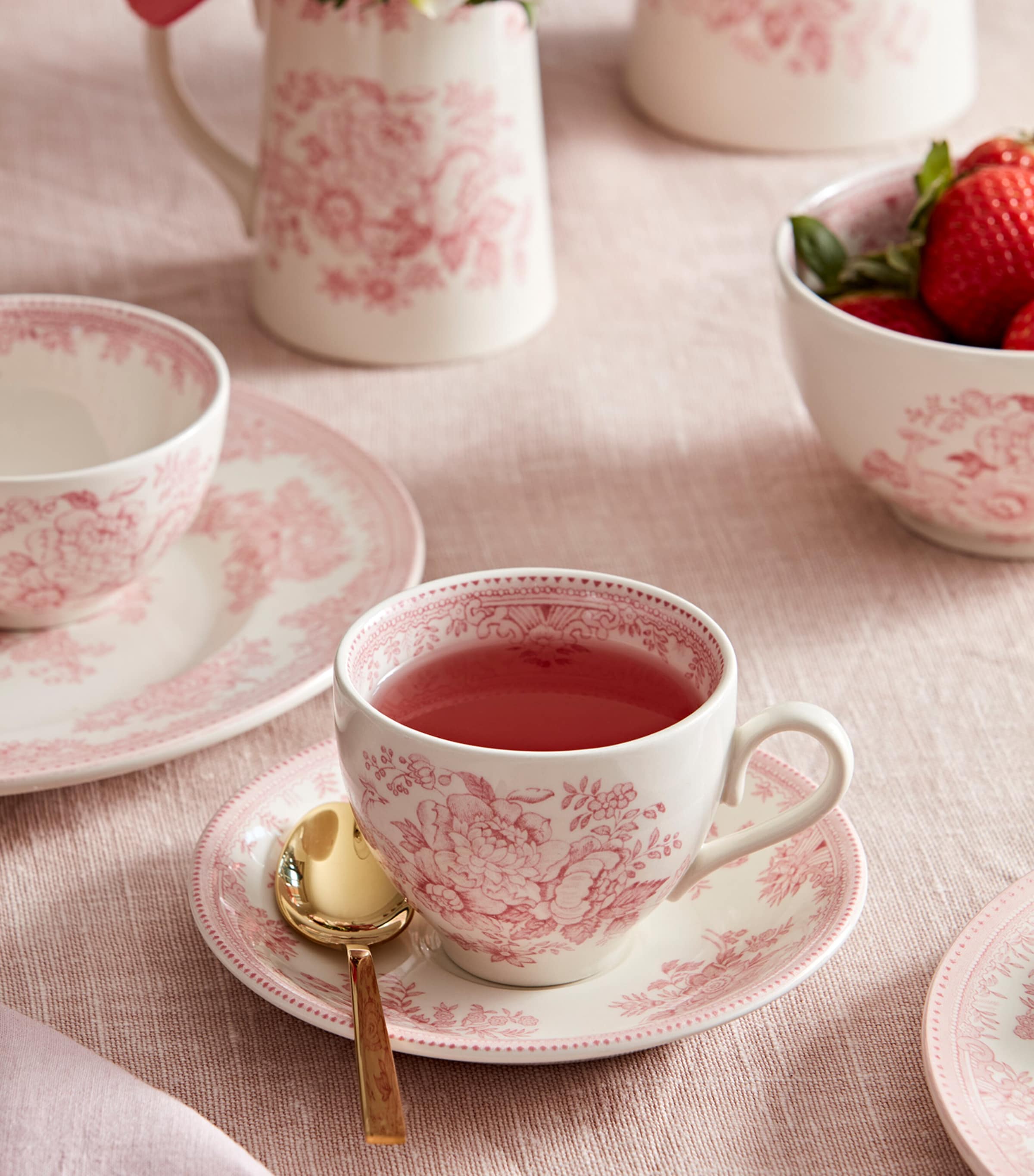 Pink Asiatic Pheasants Plate 約22.5センチ 4枚 Pink Asiatic Pheasants Plate 約22.5センチ 4枚 Pink Asiatic