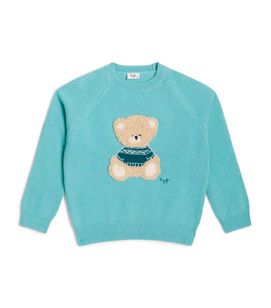 Wool Bear Sweater (2-14 Years) 4550AQUA/PEACOCK GRN Image 1