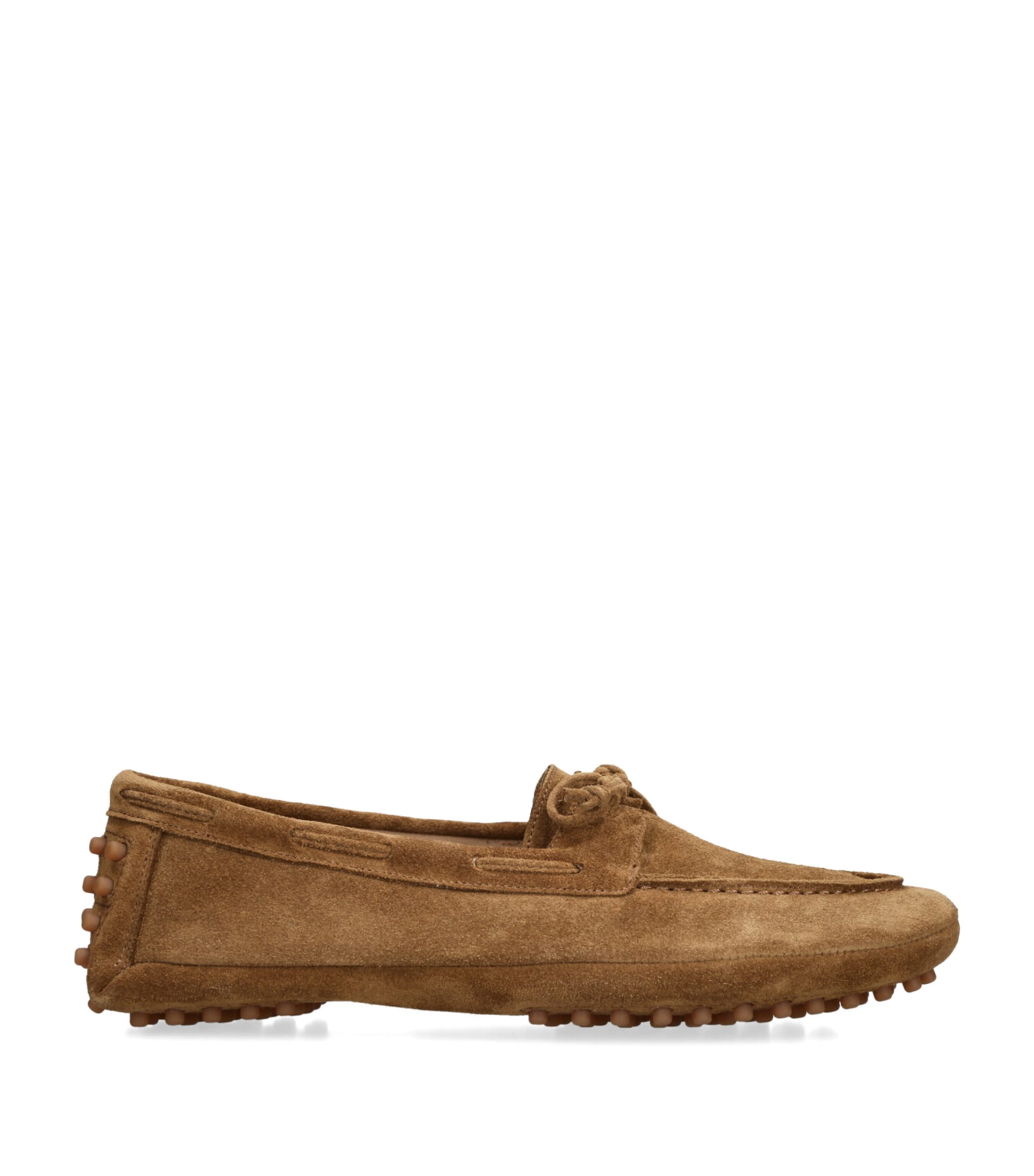 Le Monde Beryl Suede Moccasin Driver Shoes In Brown