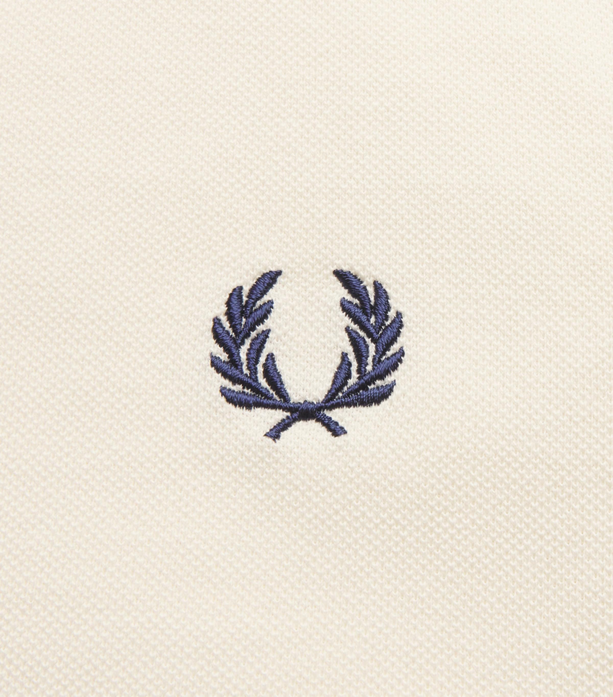 Fred Perry Mens Cotton Twin Tipped Polo Shirt Ecru/dusky Blue Image 6