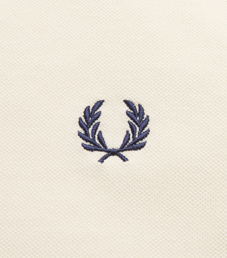 Fred Perry Mens Cotton Twin Tipped Polo Shirt Ecru/dusky Blue Image 6