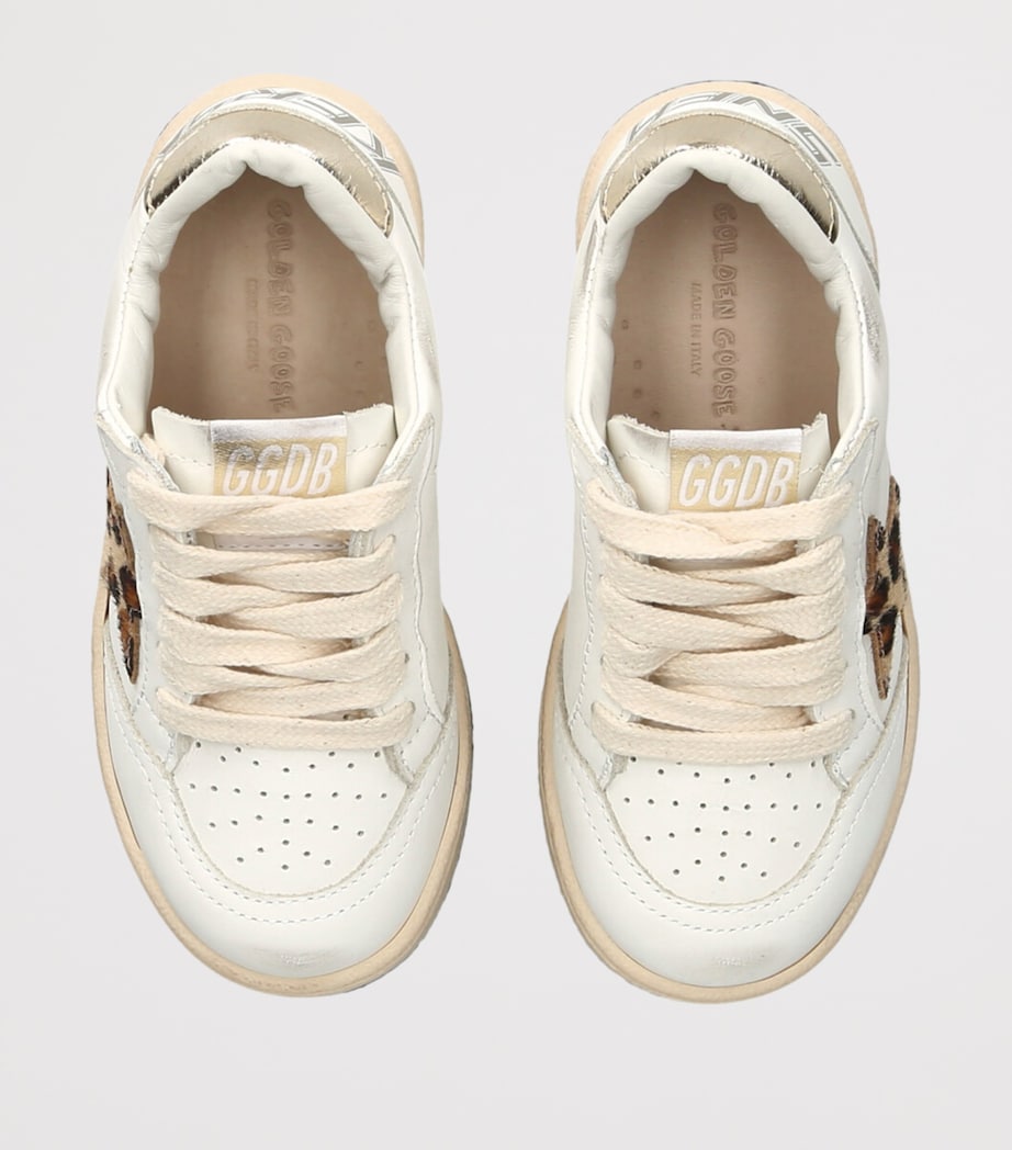 Golden Goose Leather Ball Star Leopard Sneakers White/comb Image 4