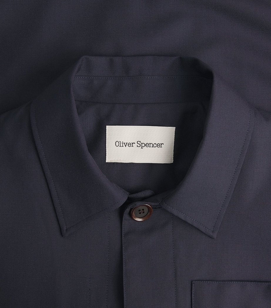 Oliver Spencer Mens Cotton Kennard Shirt Jacket Navy Image 6
