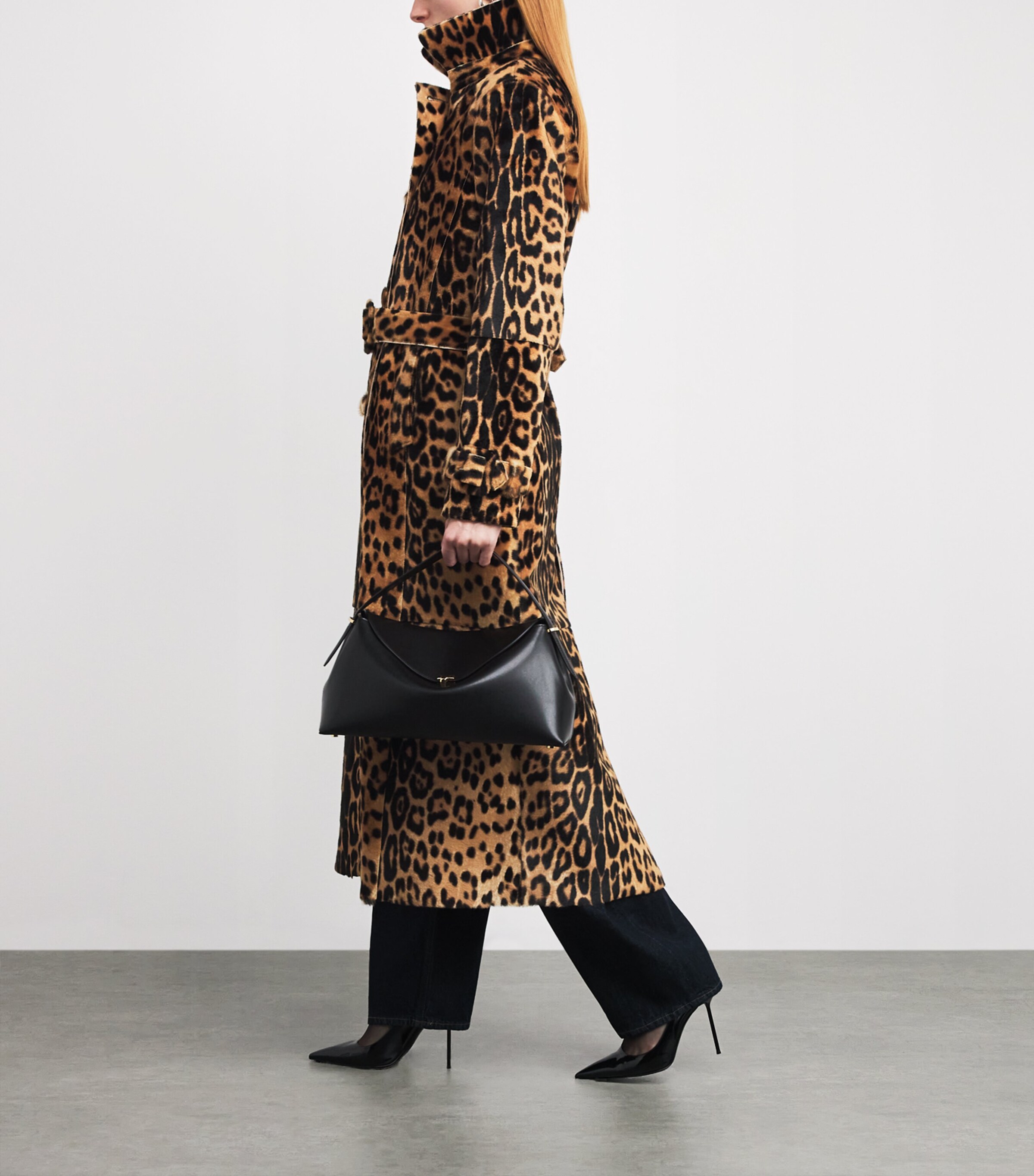 NOUR HAMMOUR Womens Ponyhair Leopard Tate Overcoat Leopard Image 2