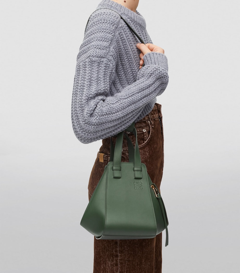 Leather Hammock Top-Handle Bag BOTTLE GREEN Image 9