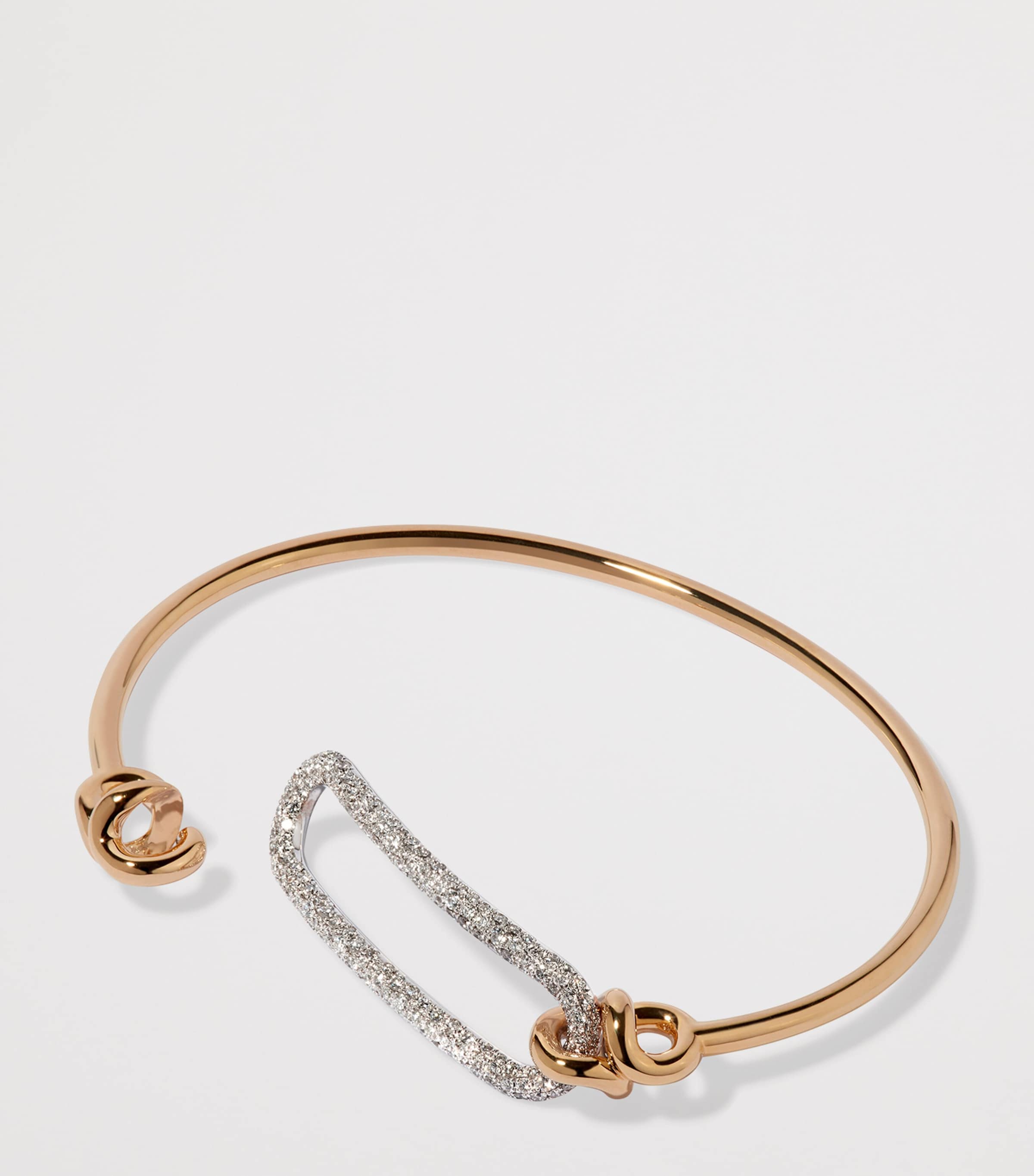 Yellow, White Gold and Diamond Knuckle Dust Bangle YELLOW GOLD Image 4