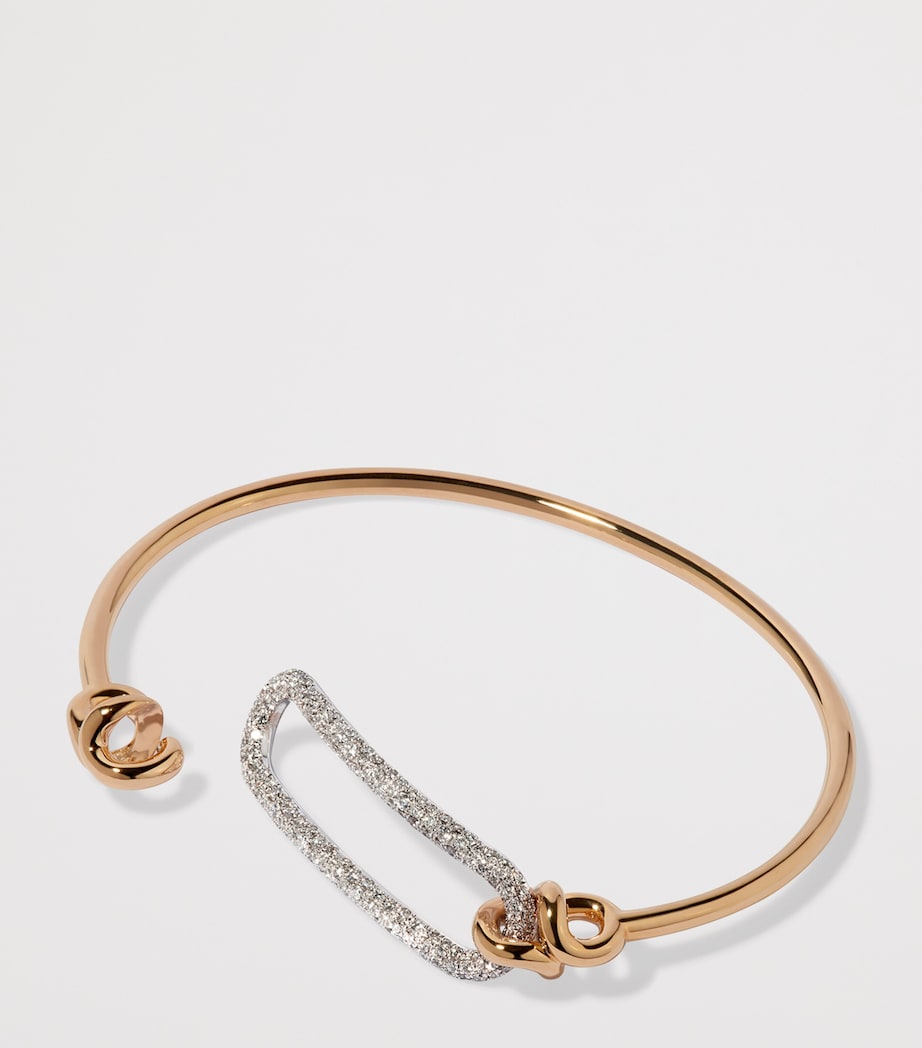 Yellow, White Gold and Diamond Knuckle Dust Bangle YELLOW GOLD Image 4