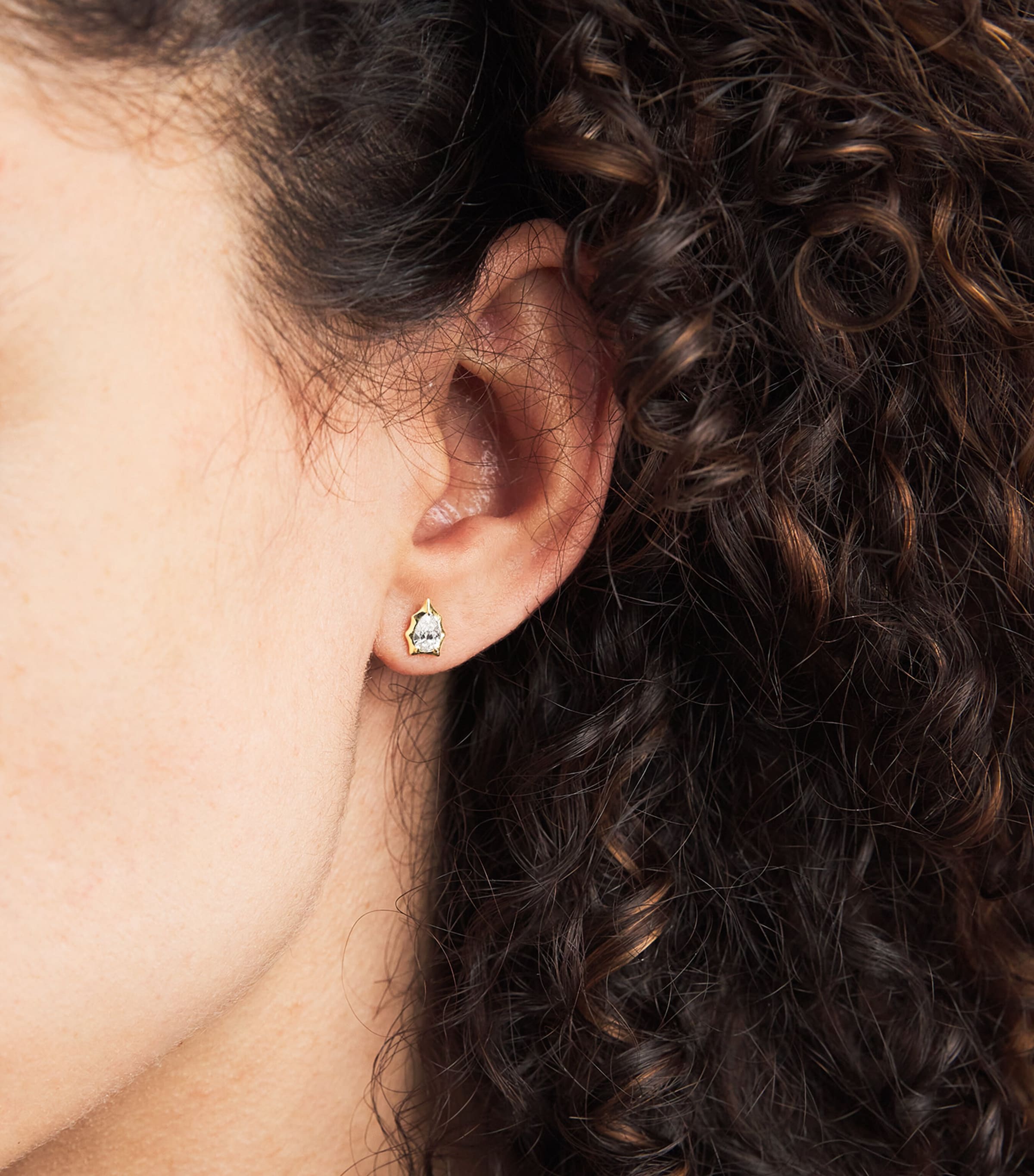 Jade Trau Yellow Gold and Diamond Envoy Stud Earrings Yellow Gold Image 2