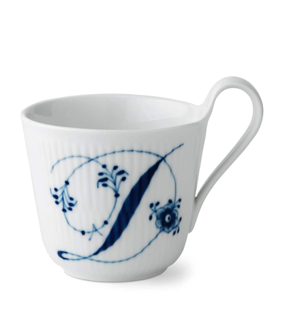 Porcelain Fluted Alphabet Mug BLUE Image 1