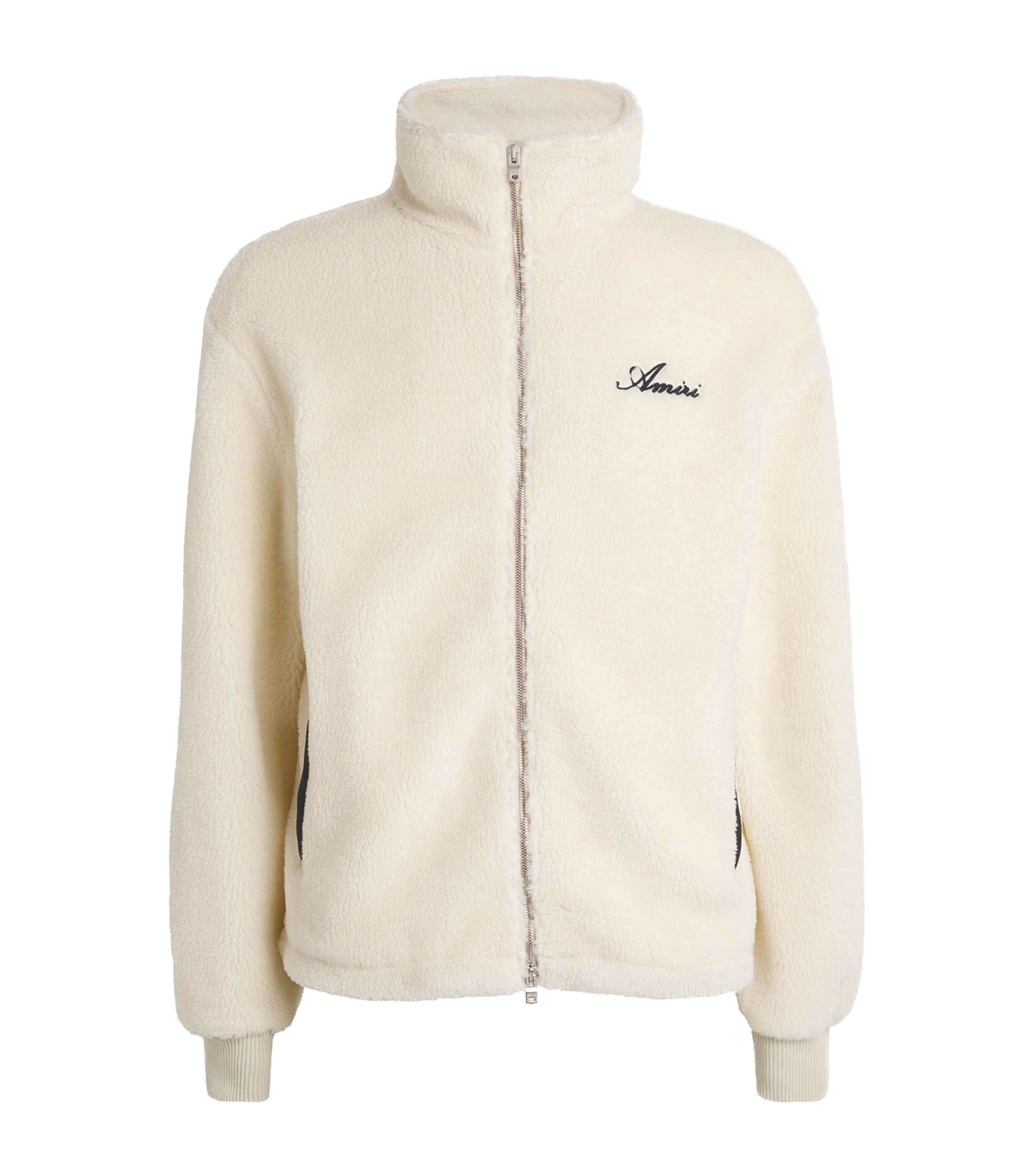 AMIRI Mens Fleece Bones Jacket Alabaster Image 1