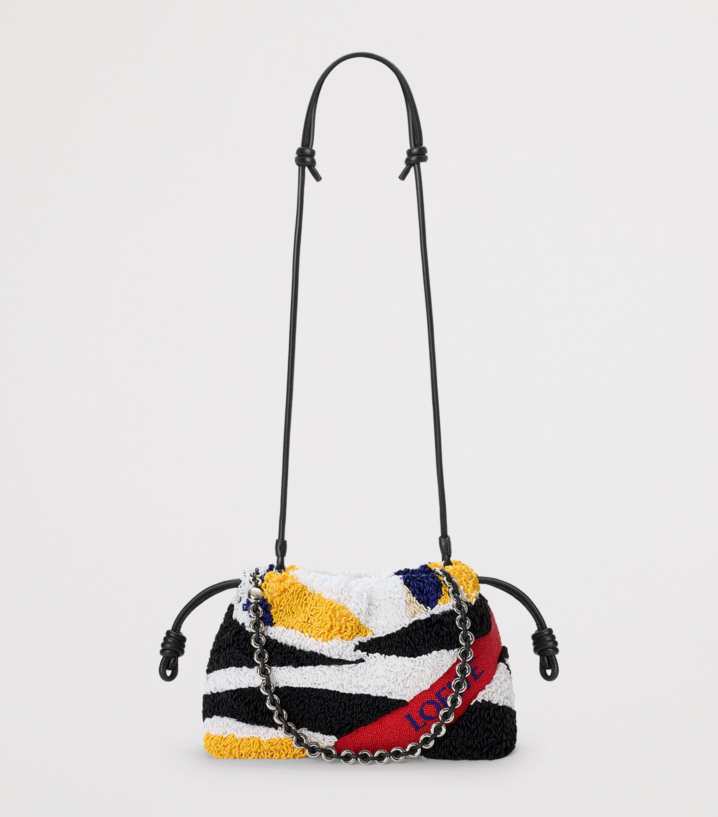 LOEWE Medium Bead-Embellished Flamenco Purse Black/multicolor Image 10