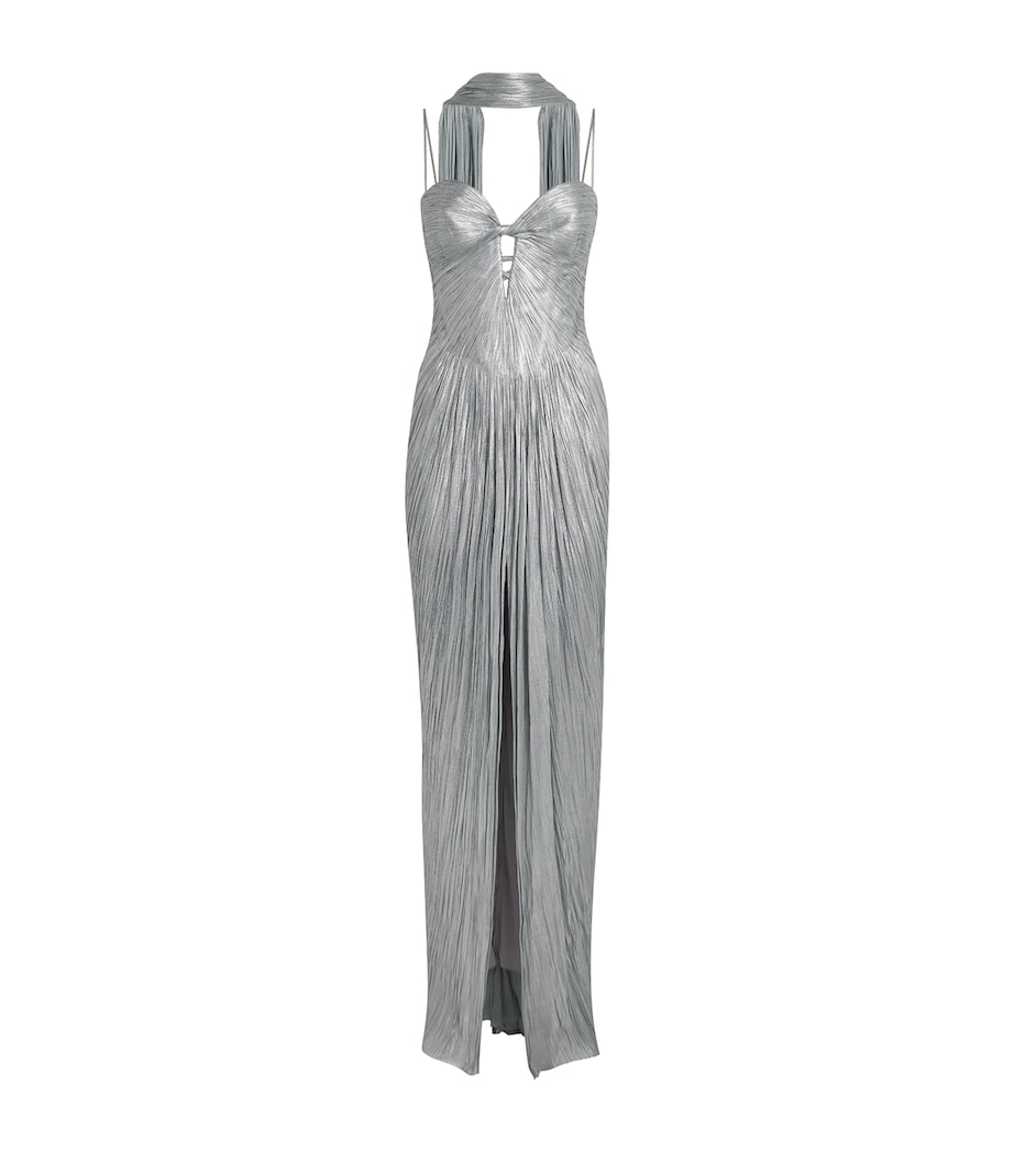 Maria Lucia Hohan Womens Silk Cut-Out Tonia Gown Ice Blue Image 1
