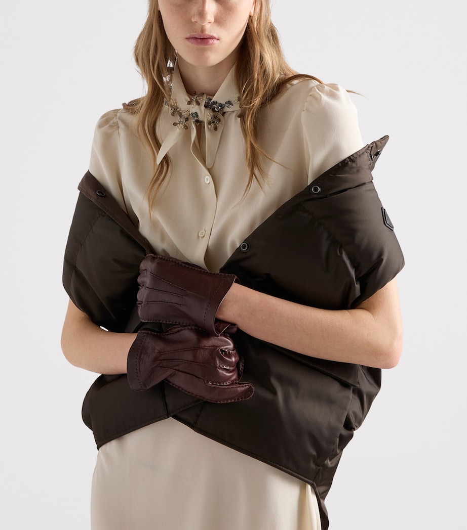 Prada Womens Down-Filled Gilet Brown Image 3