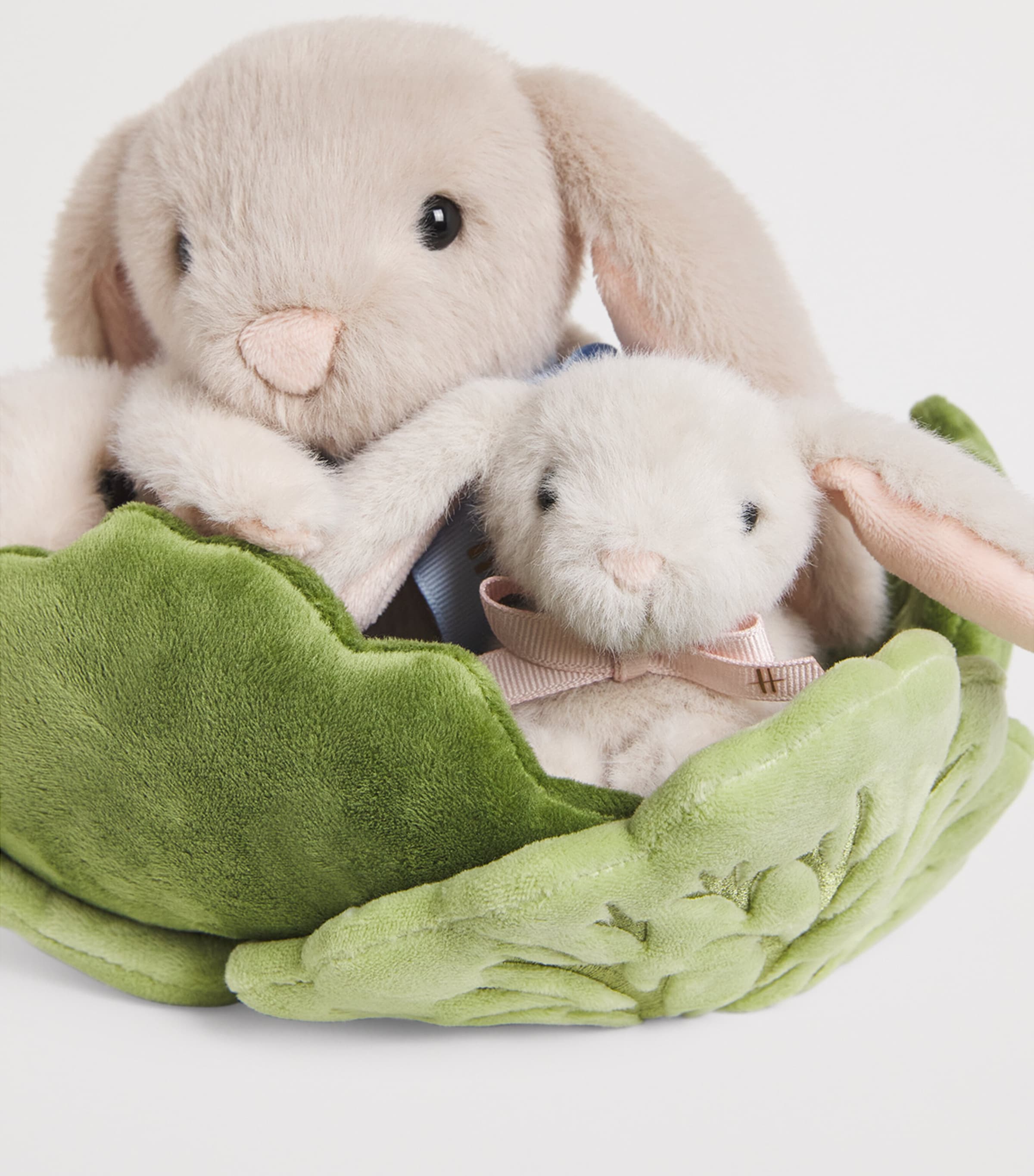 Plush Bunny Family in Cabbage (23cm) BEIGE Image 3