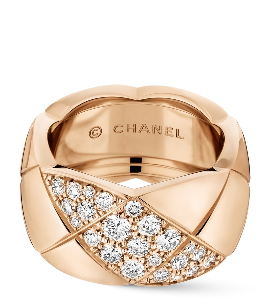 CHANEL Beige Gold and Diamond Coco Crush Ring Beige Image 1