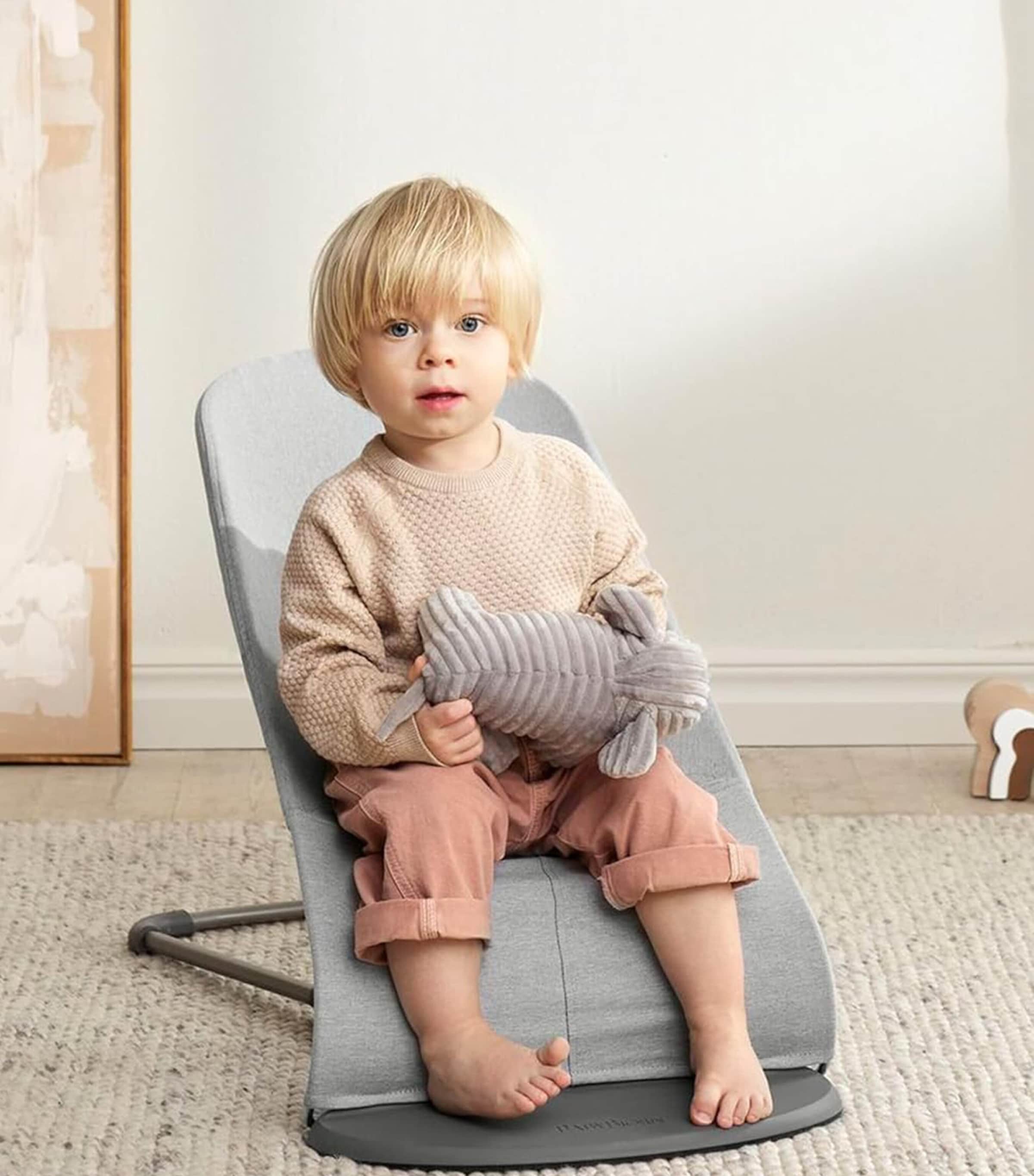 BabyBjörn 3D Jersey Bliss Baby Bouncer and Rocker Sand Grey Image 3