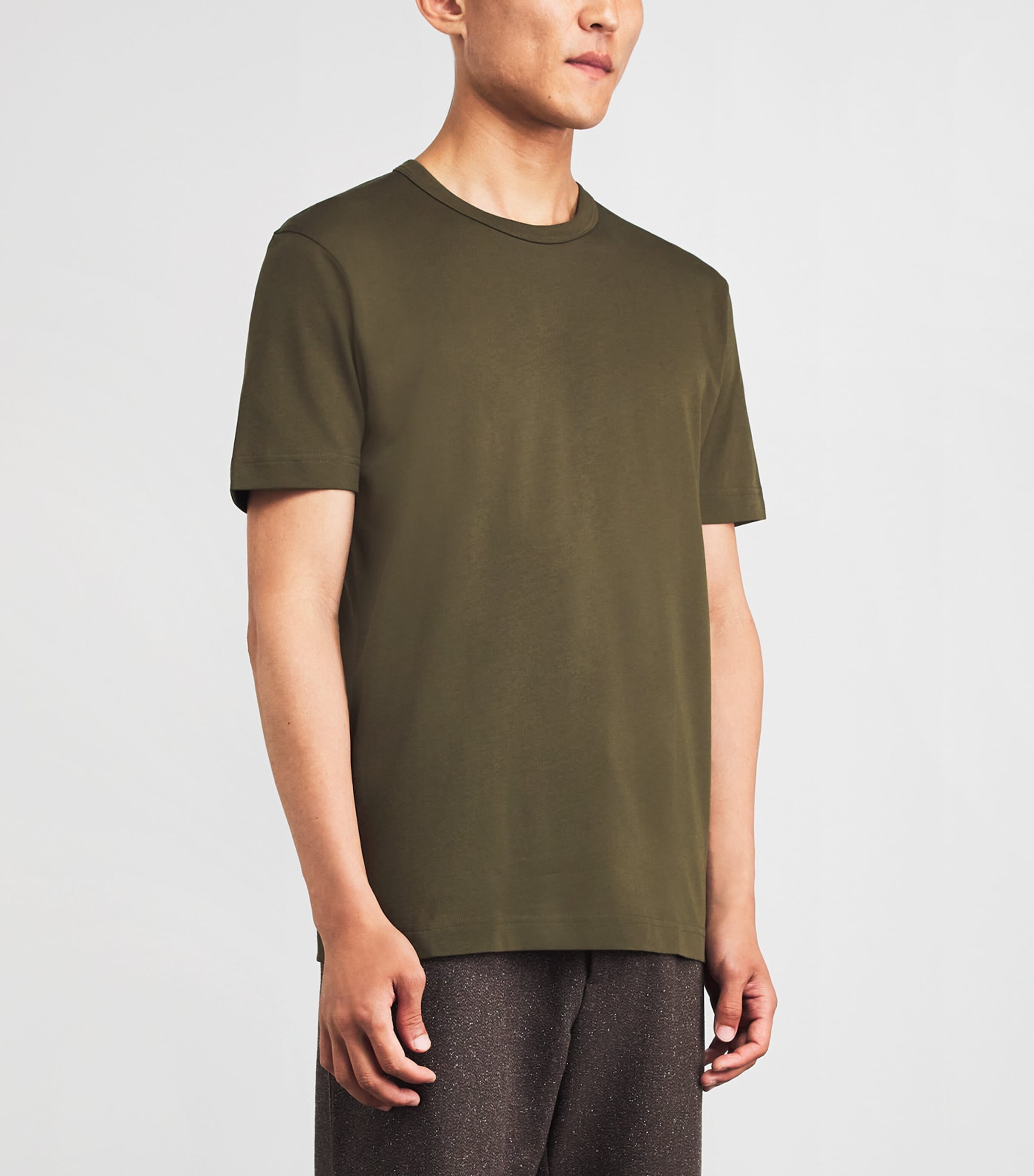 Sunspel Mens Supima Cotton Heavyweight T-Shirt Loden Green Image 4