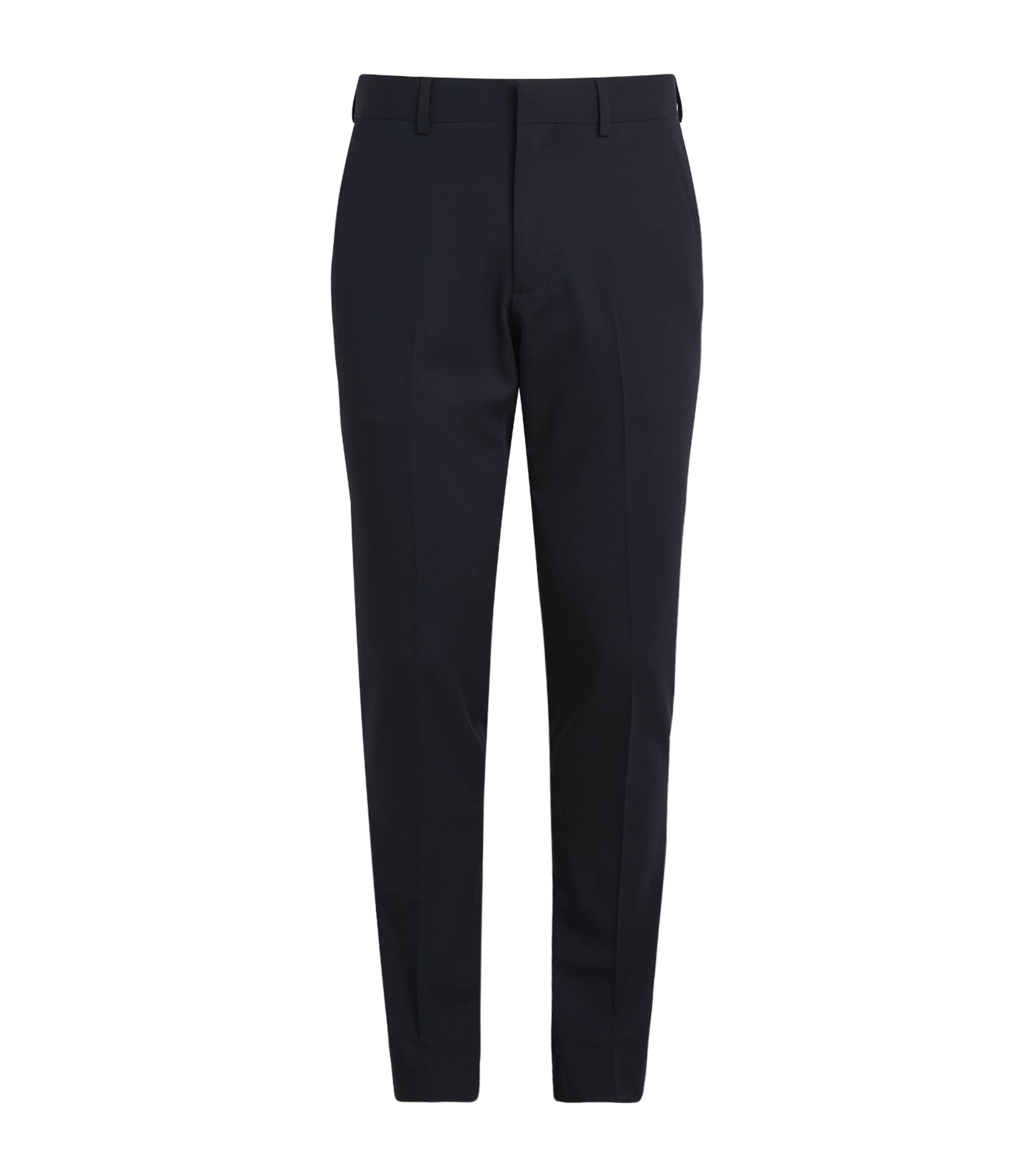 Sandro Paris Mens Virgin Wool Straight Trousers Navy Blue Image 1