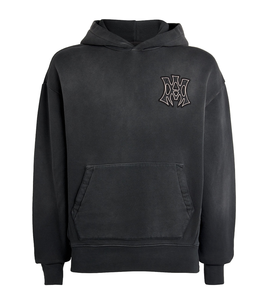 AMIRI Mens Cotton Logo Hoodie Black Image 1