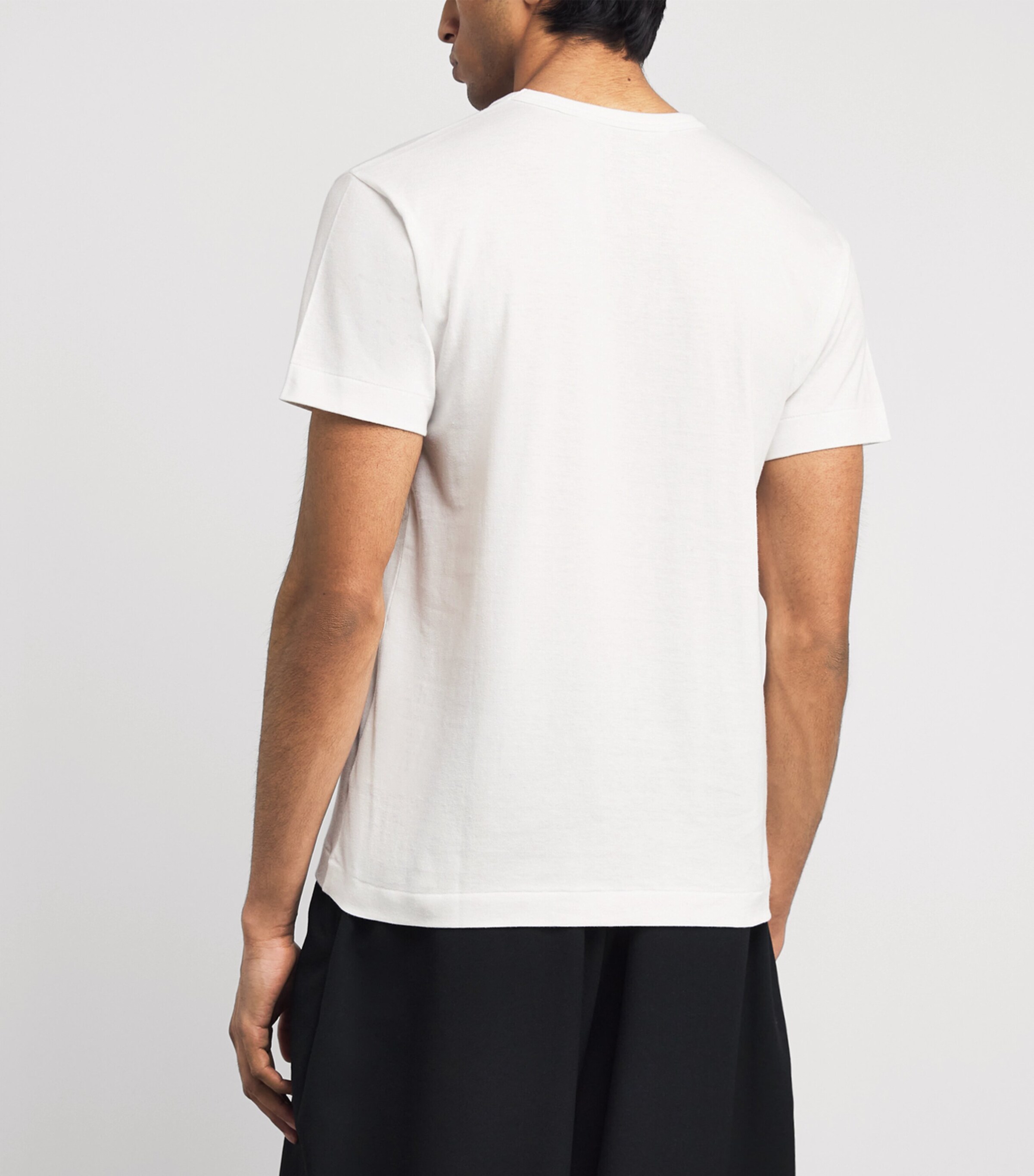 Comme Des Garçons Play Mens Cotton Double Mirrored Heart T-Shirt White Image 5