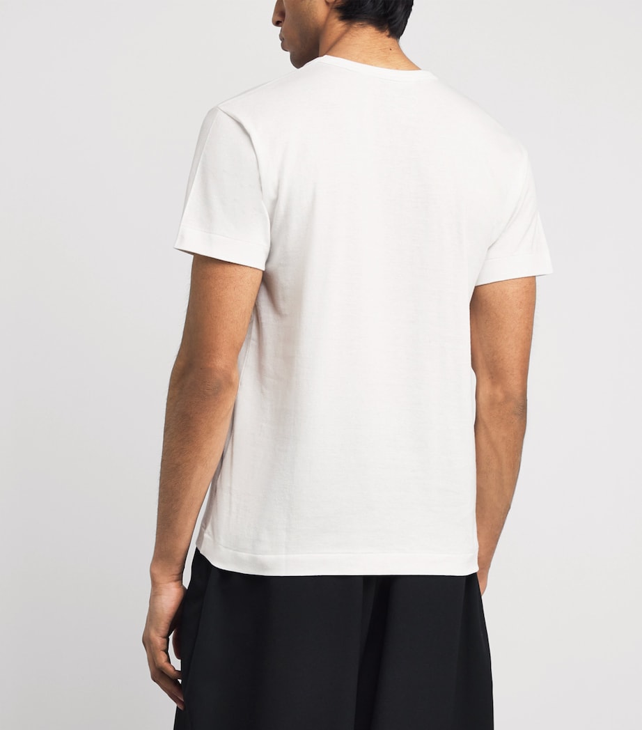 Comme Des Garçons Play Mens Cotton Double Mirrored Heart T-Shirt White Image 5