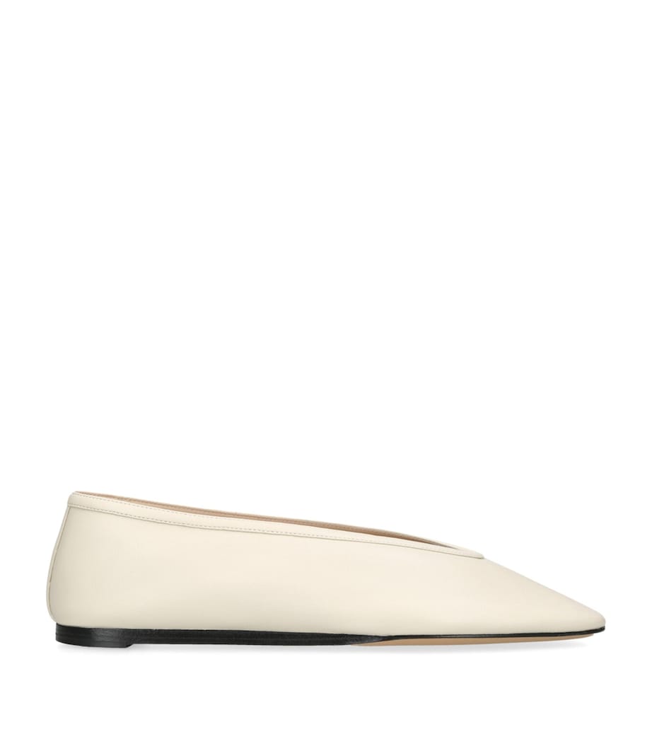 Leather Luna Ballet Flats WHITE Image 1