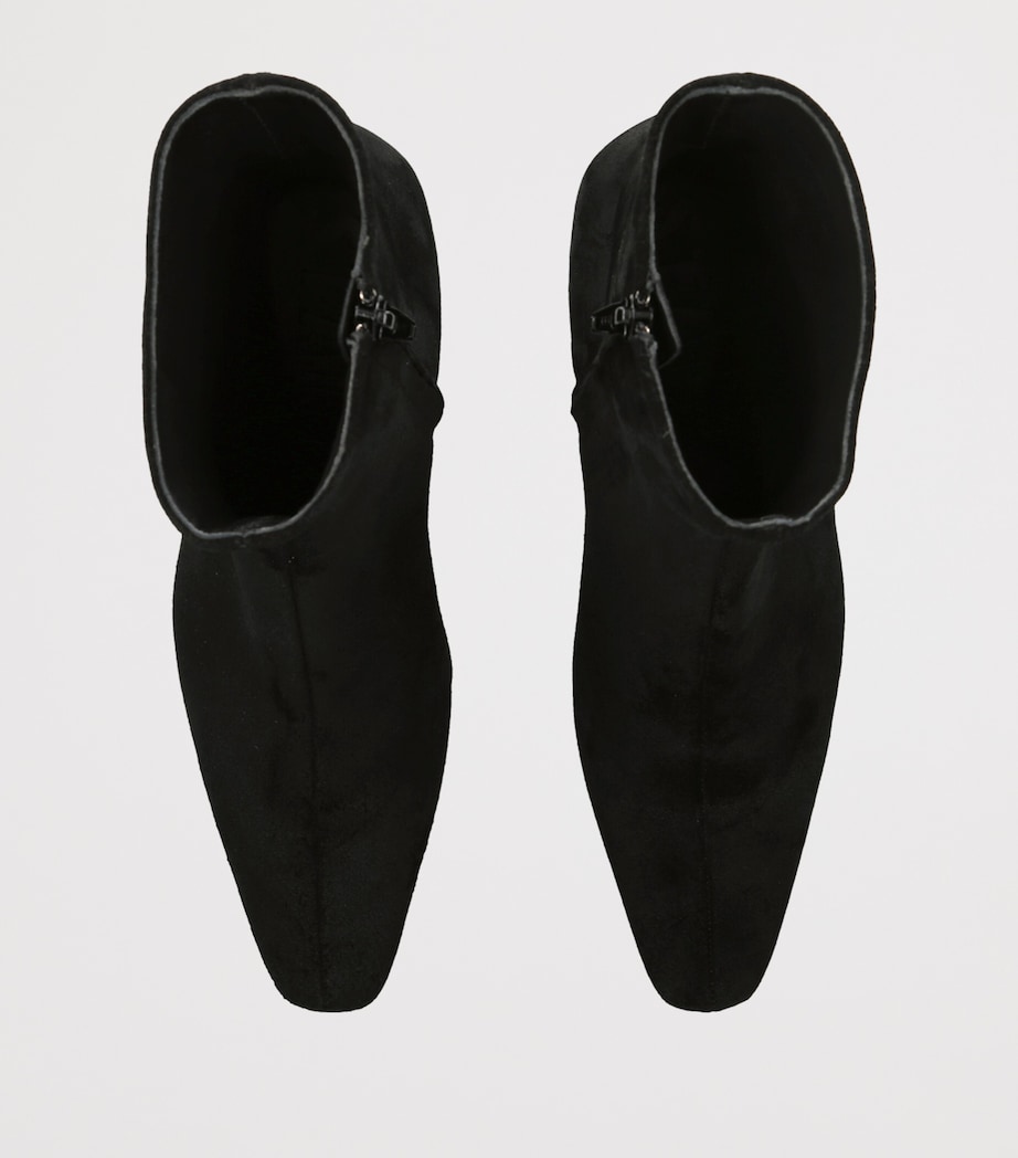 STAUD Suede Wally Heeled Ankle Boots 55 Black Image 4