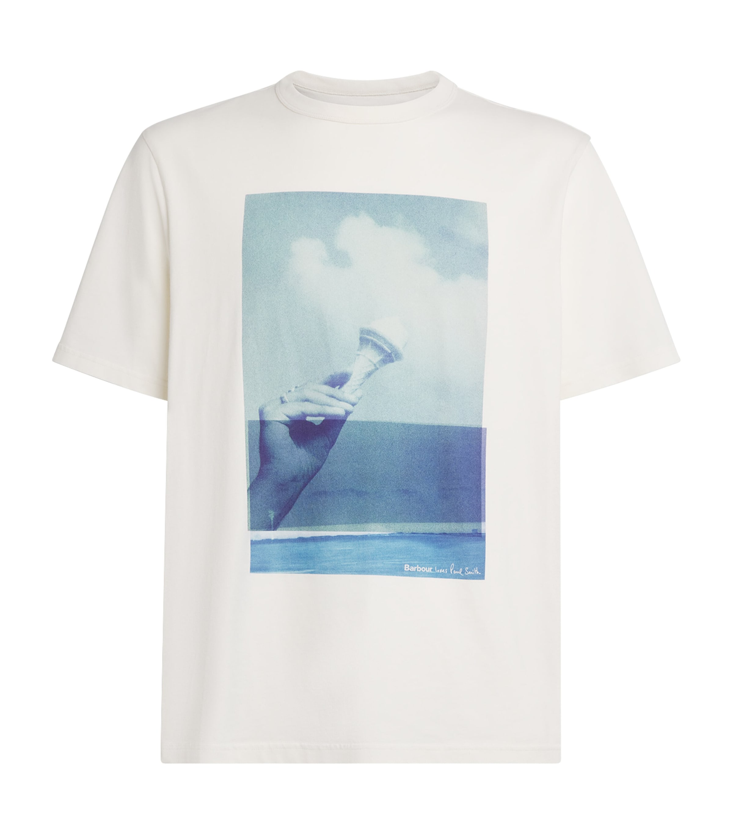 Barbour Mens x Paul Smith Ice Cream Scoop T-Shirt Whisper Image 1