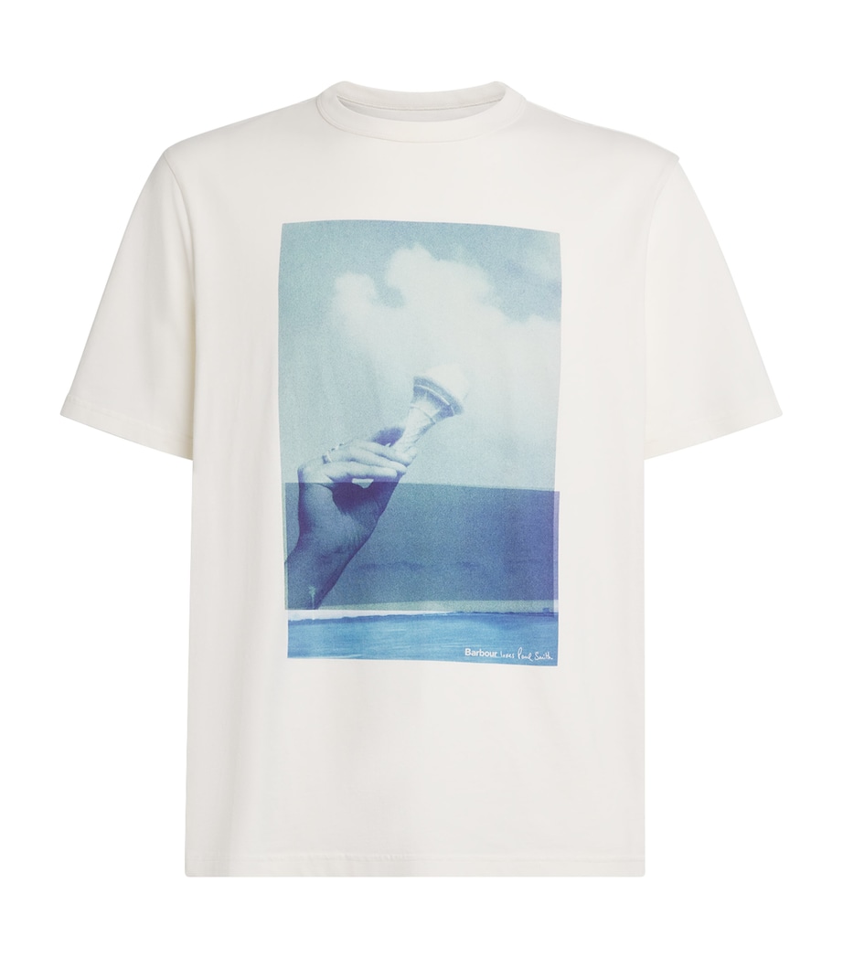 Barbour Mens x Paul Smith Ice Cream Scoop T-Shirt Whisper Image 1