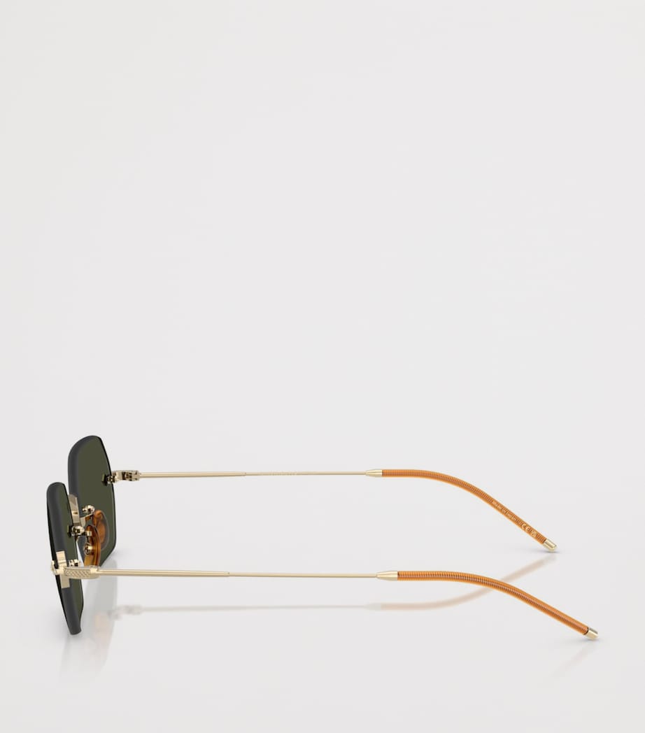 Oliver Peoples Titanium TK-13 Rectangle Sunglasses Gold Image 2