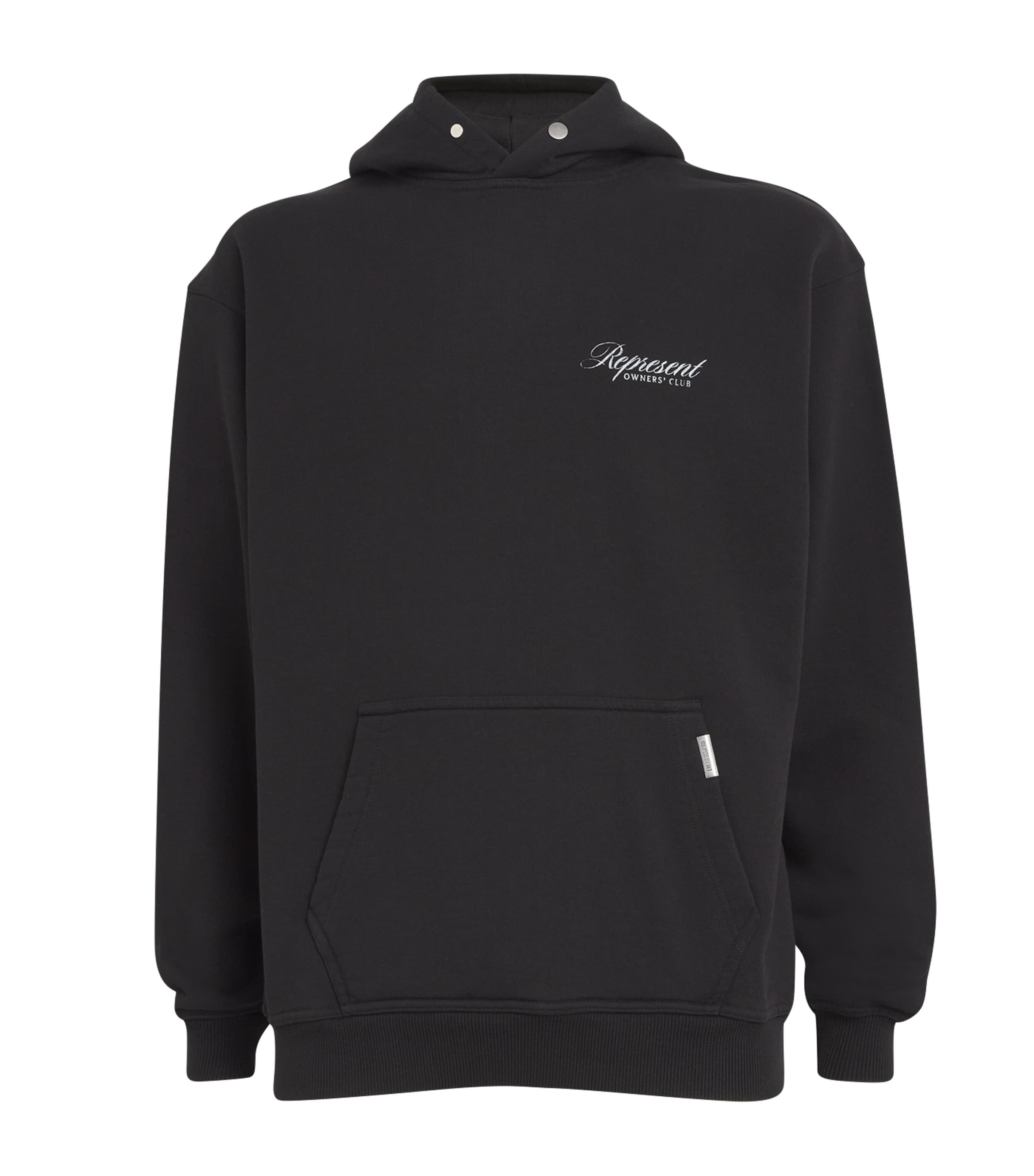 Represent Oversized Logo Script Hoodie In Black