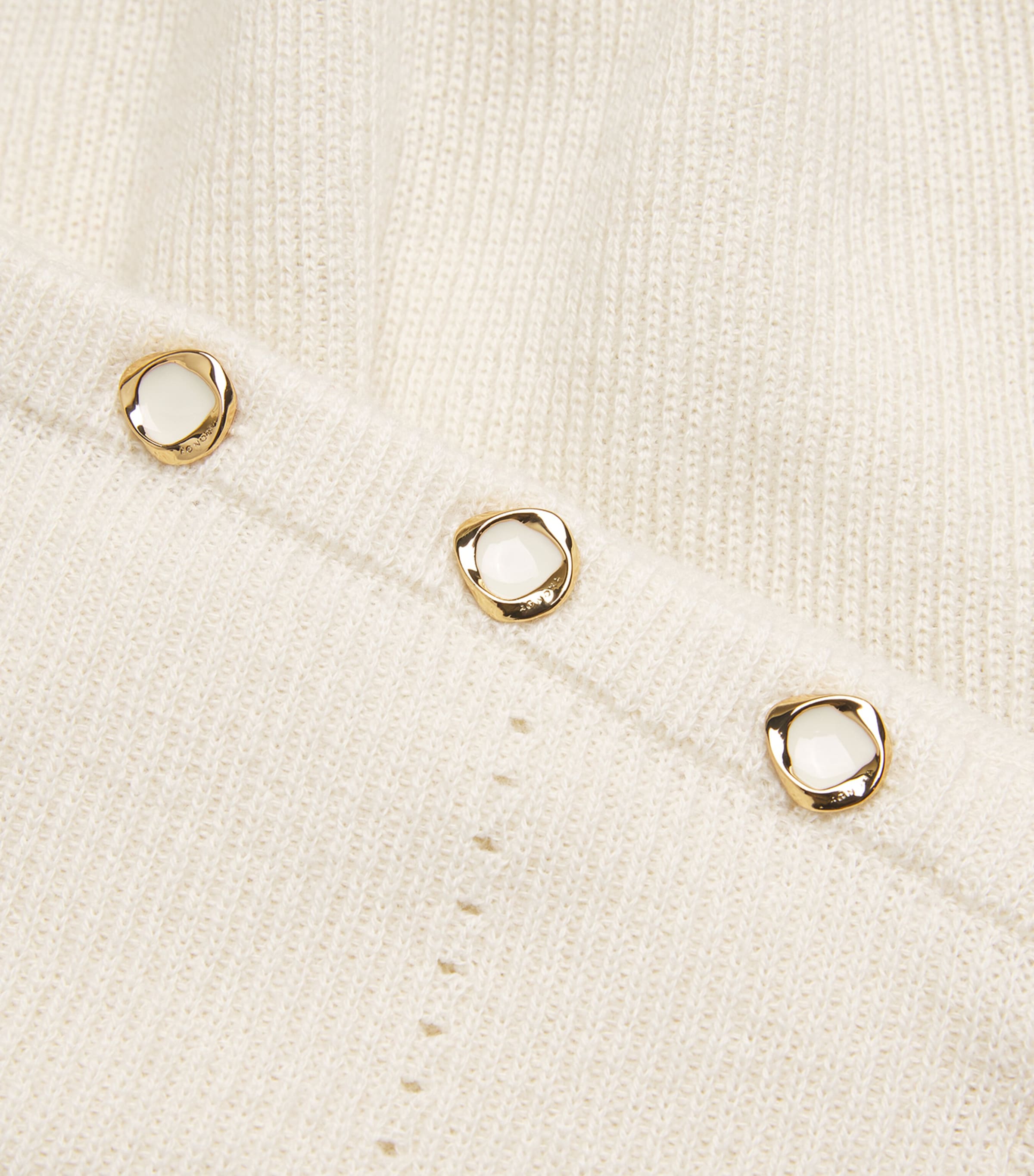 Cashmere-Blend Pointelle Sweater Top N08 IVORY - BUTTER Image 5