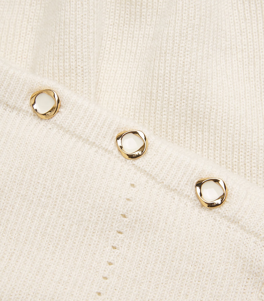 Cashmere-Blend Pointelle Sweater Top N08 IVORY - BUTTER Image 5